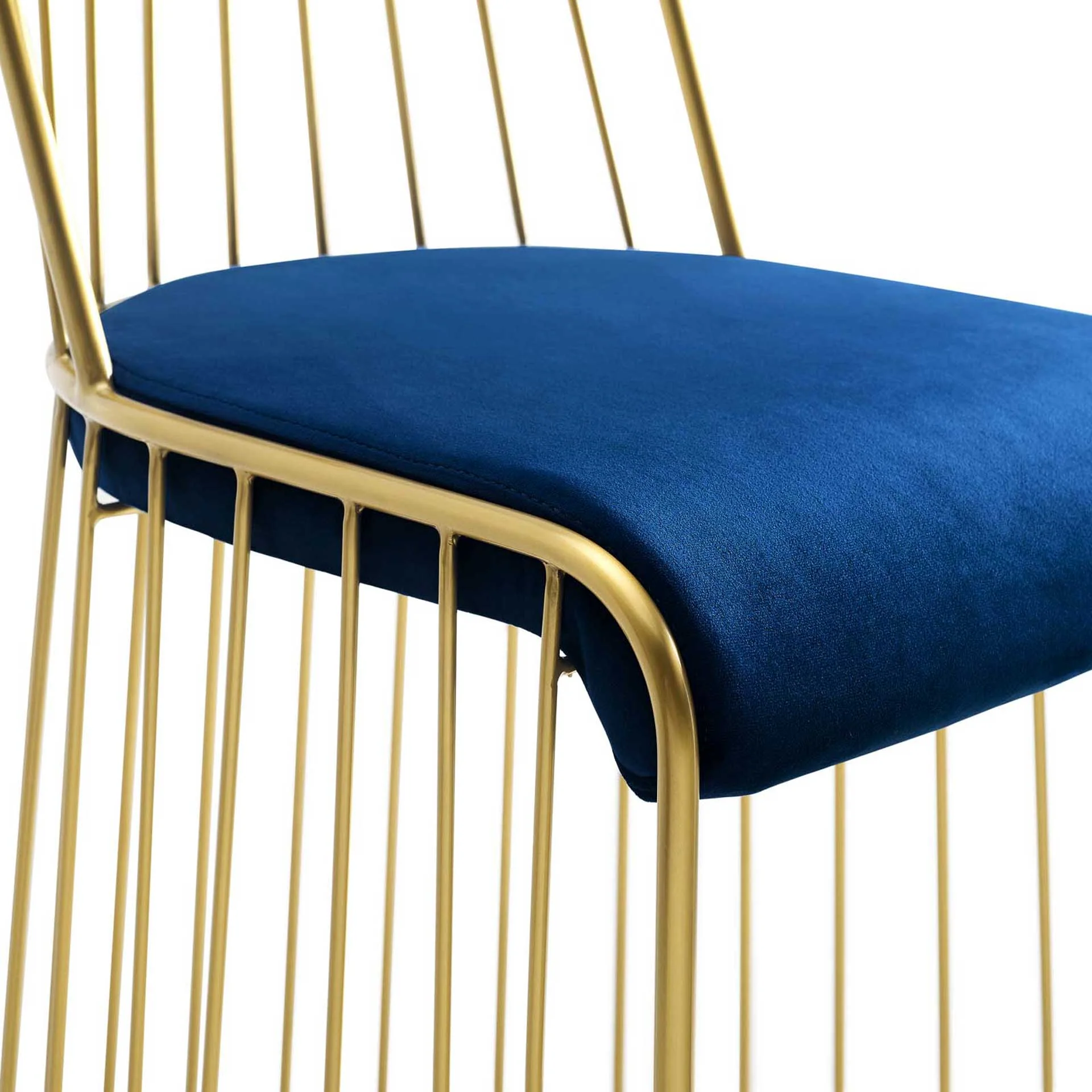 Ruth Velvet Dining Chair Gold/Navy - Image 5