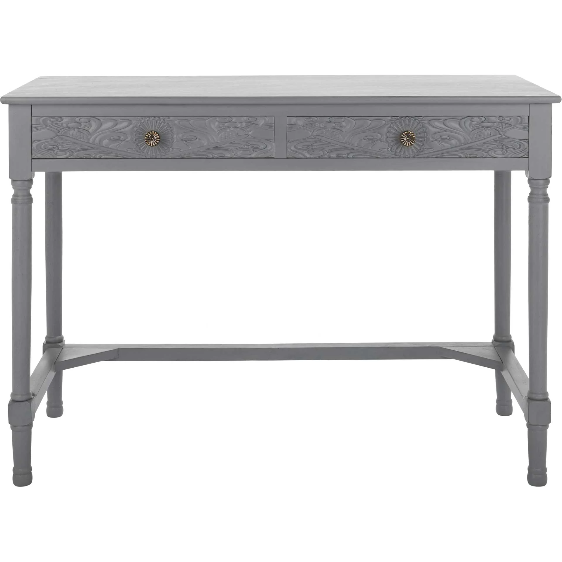 Ryann 2 Drawer Desk Distressed Gray - Image 2