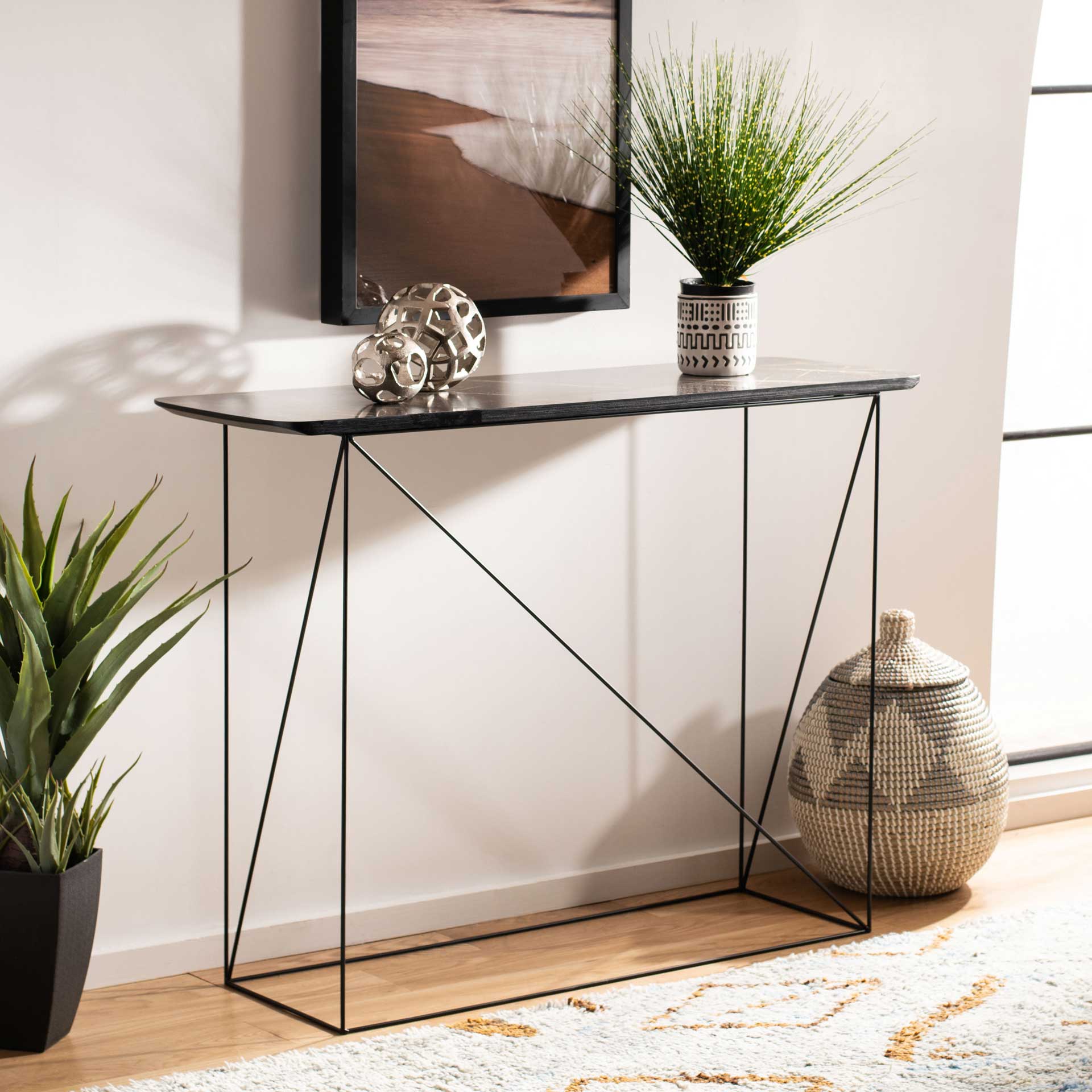 Ryder Console Table Dark Gray/Black - Image 6