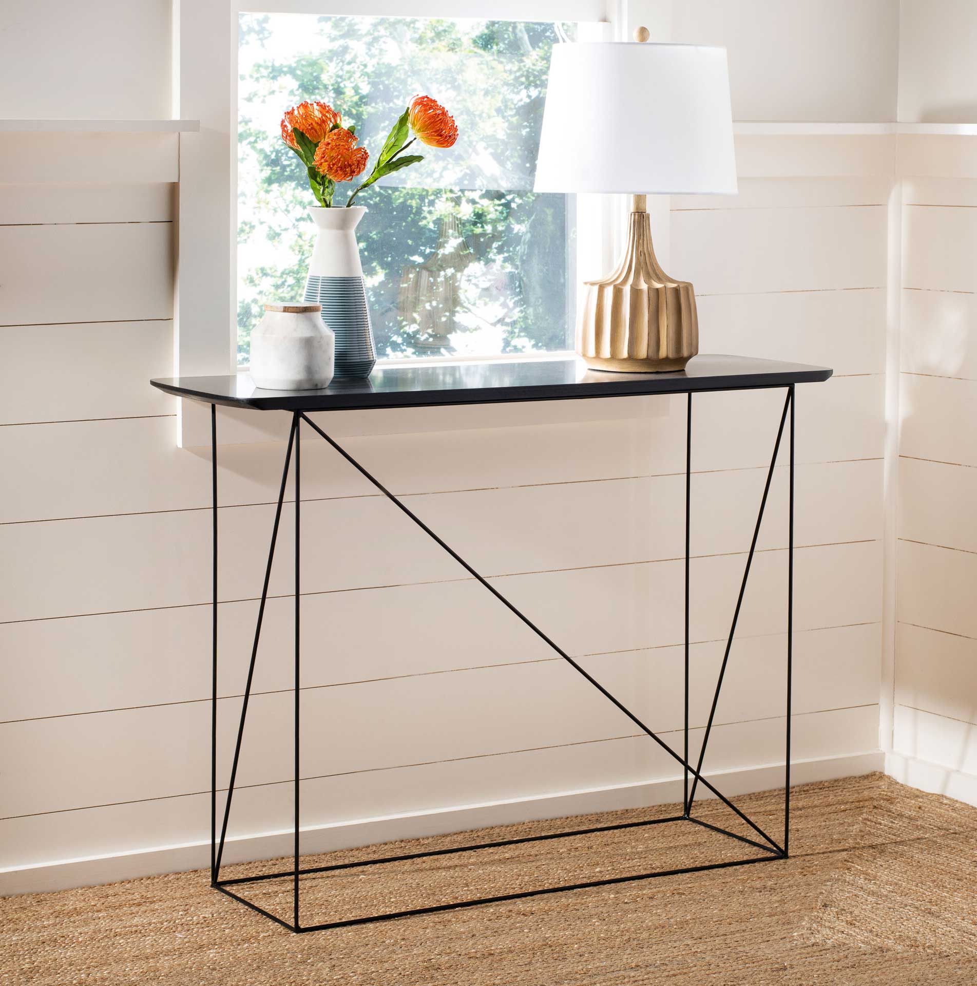 Ryder Console Table Gray/Black - Image 6
