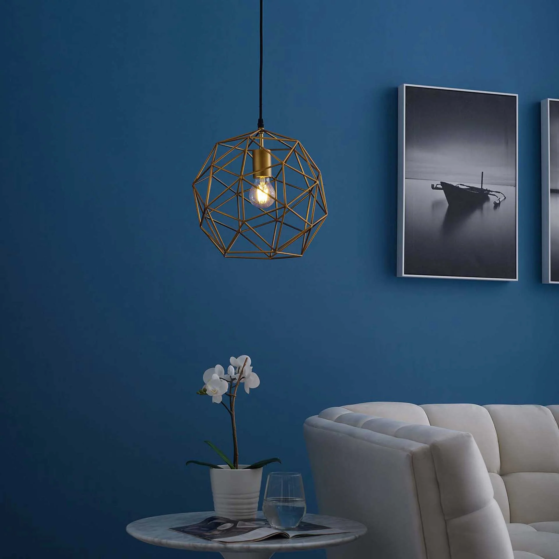 Ryder Decagon-Shaped Pendant Light Brass Gold - Image 4