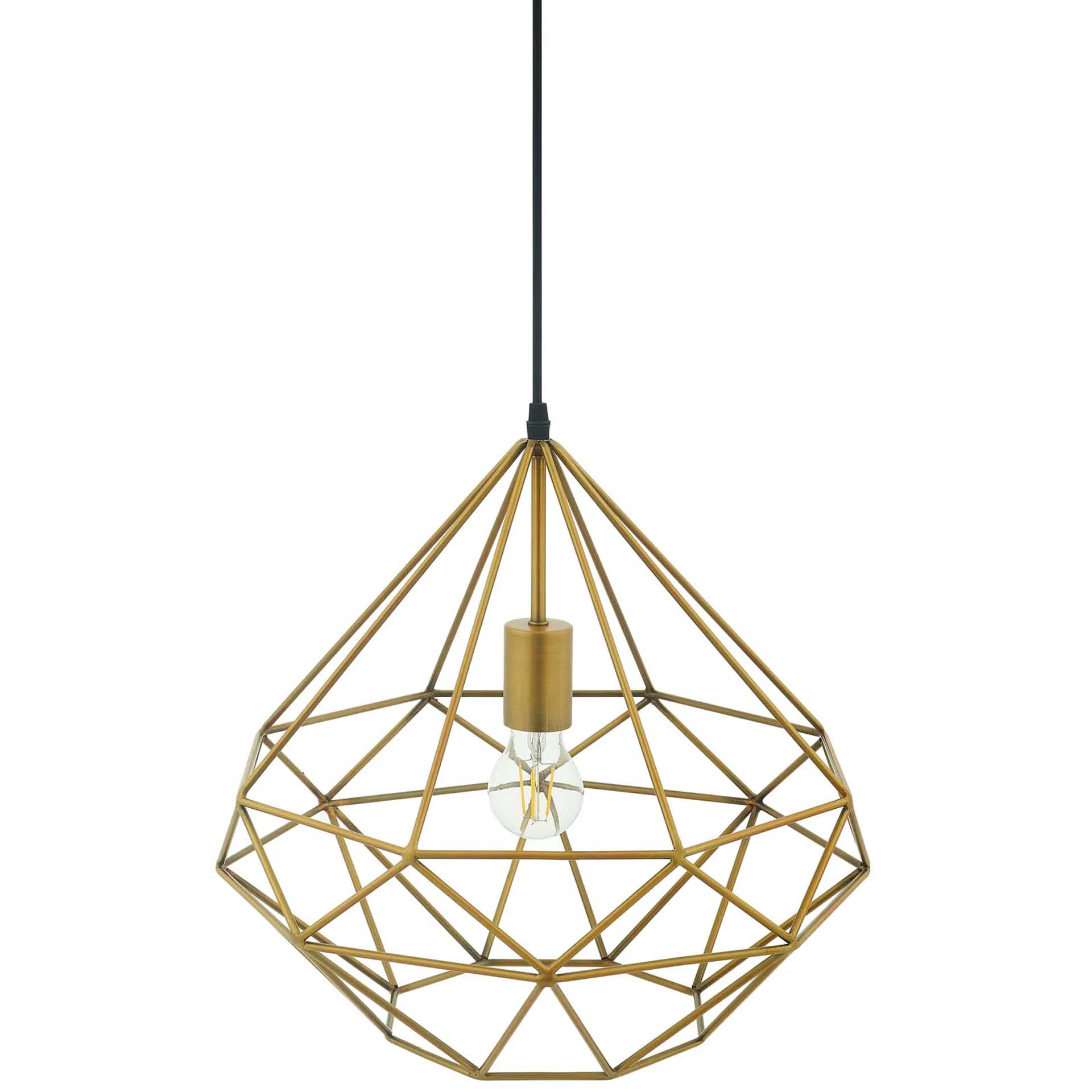 Ryder Diamond-Shaped Pendant Light Brass Gold - Image 2