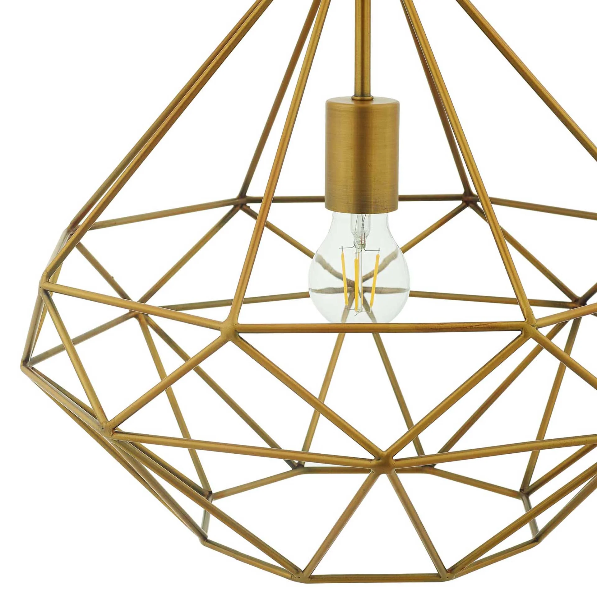 Ryder Diamond-Shaped Pendant Light Brass Gold - Image 3