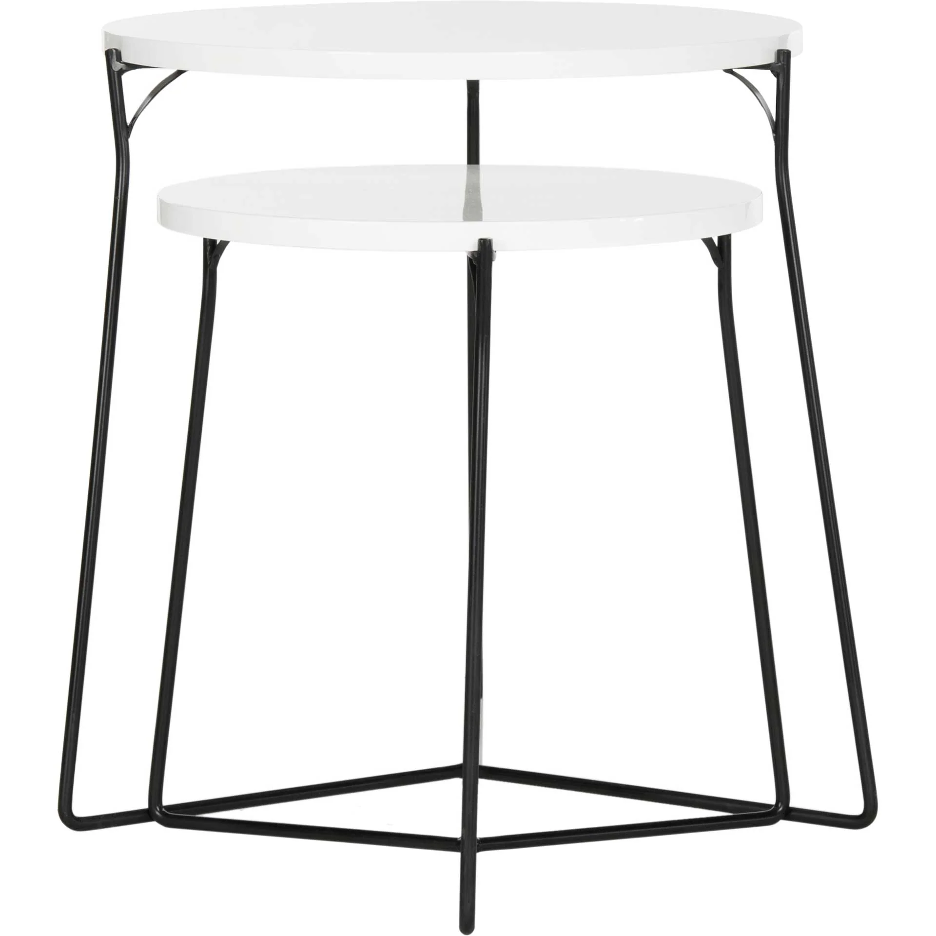 Rylan Lacquer Stacking End Table White/Black - Image 2