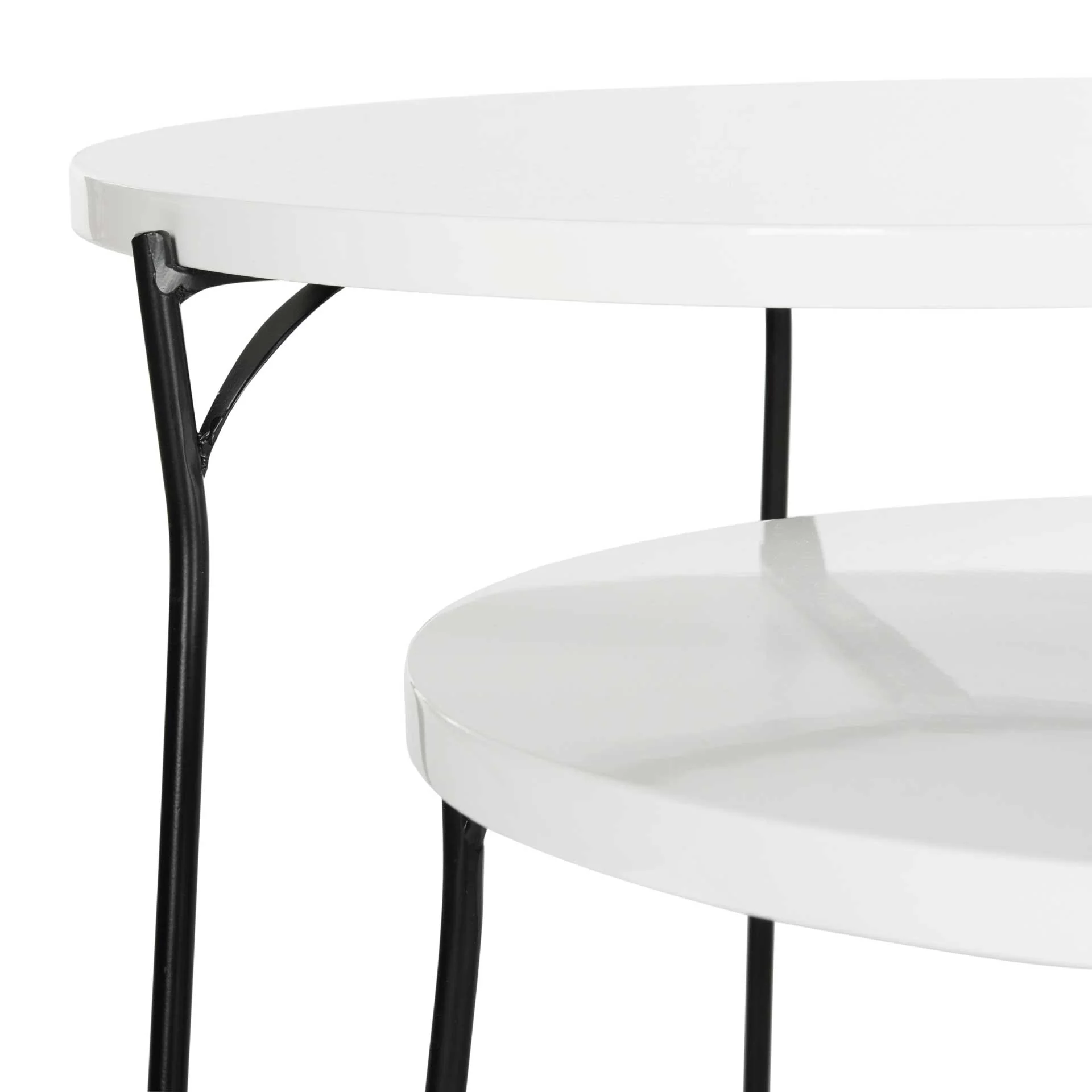 Rylan Lacquer Stacking End Table White/Black - Image 4