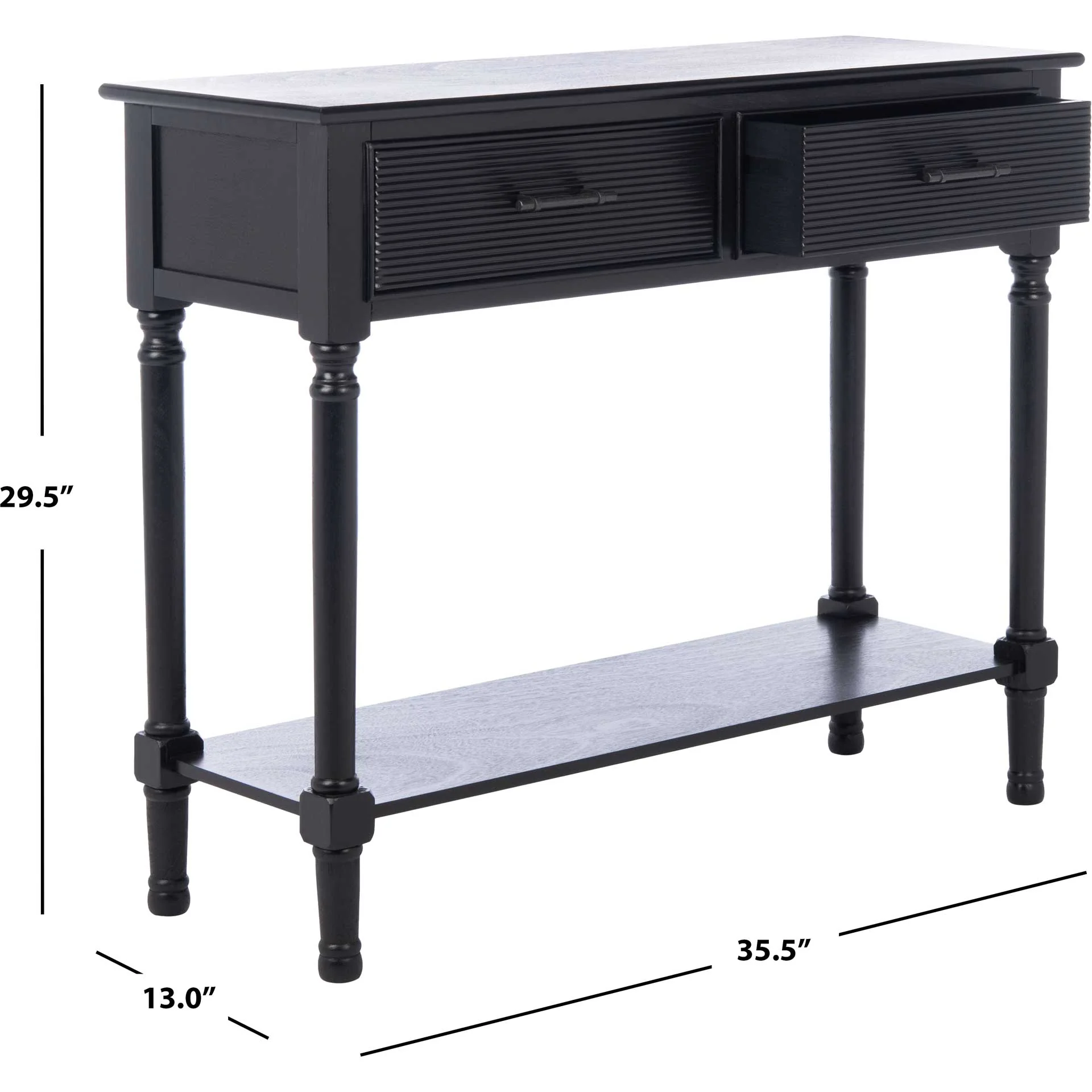 Rylee 2 Drawer Console Table Black - Image 9