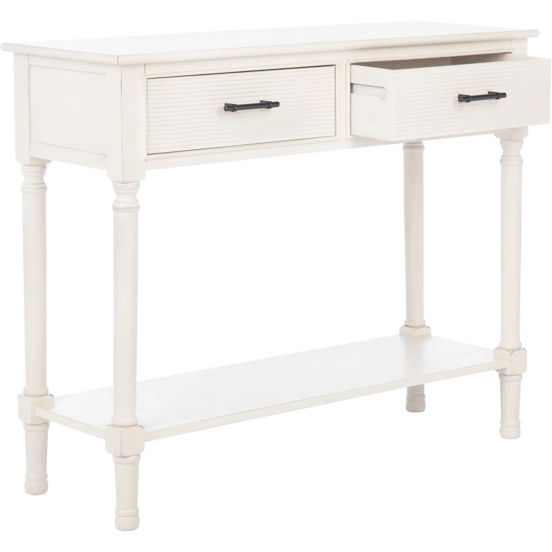Rylee 2 Drawer Console Table Distressed White - Image 2