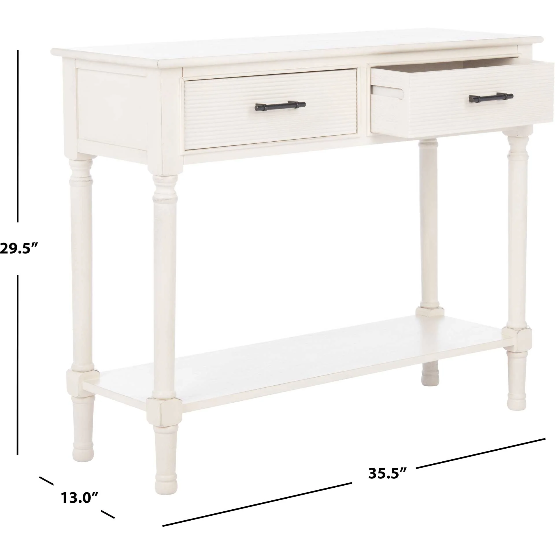 Rylee 2 Drawer Console Table Distressed White - Image 9
