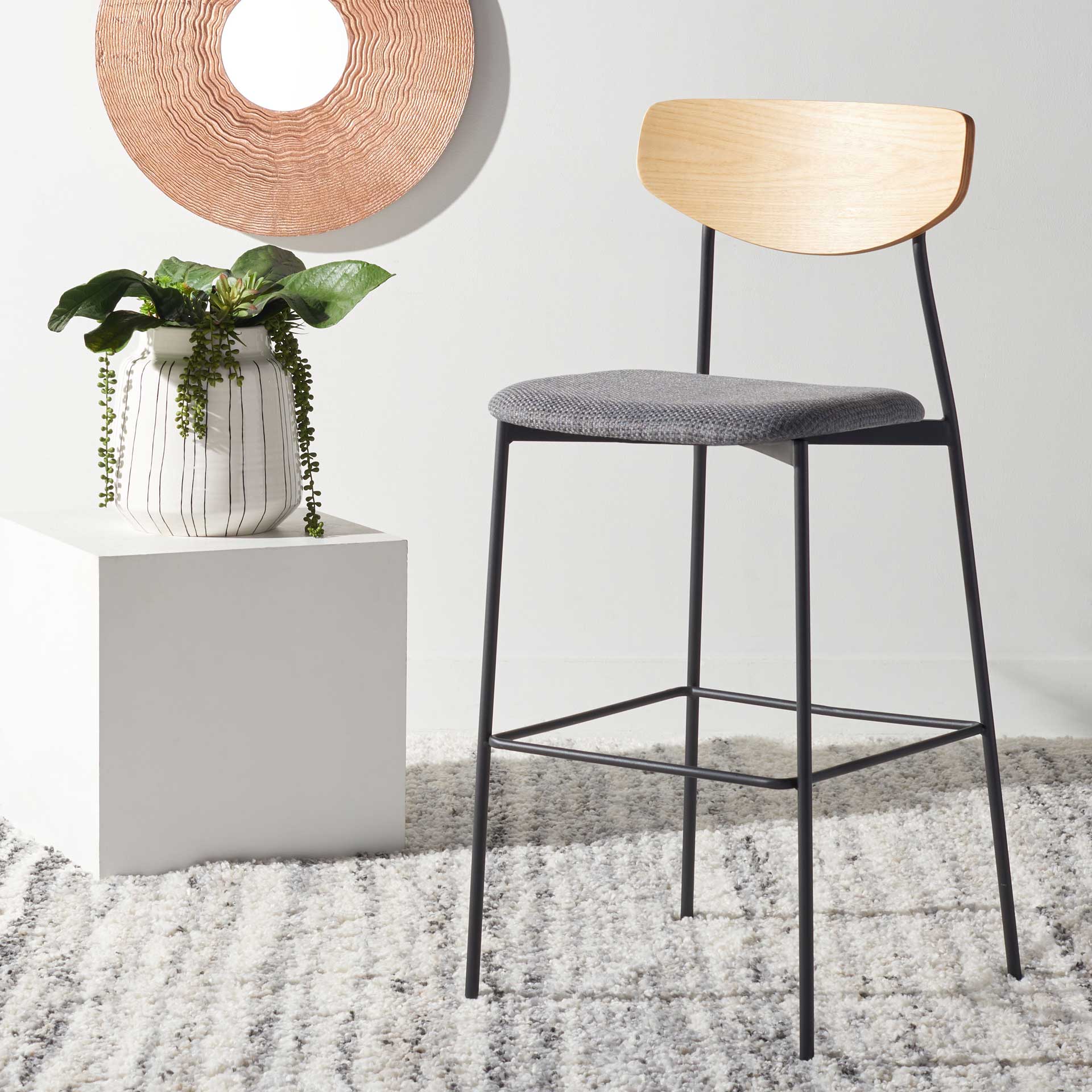 Ryne Bar Stool Oak/Gray - Image 4