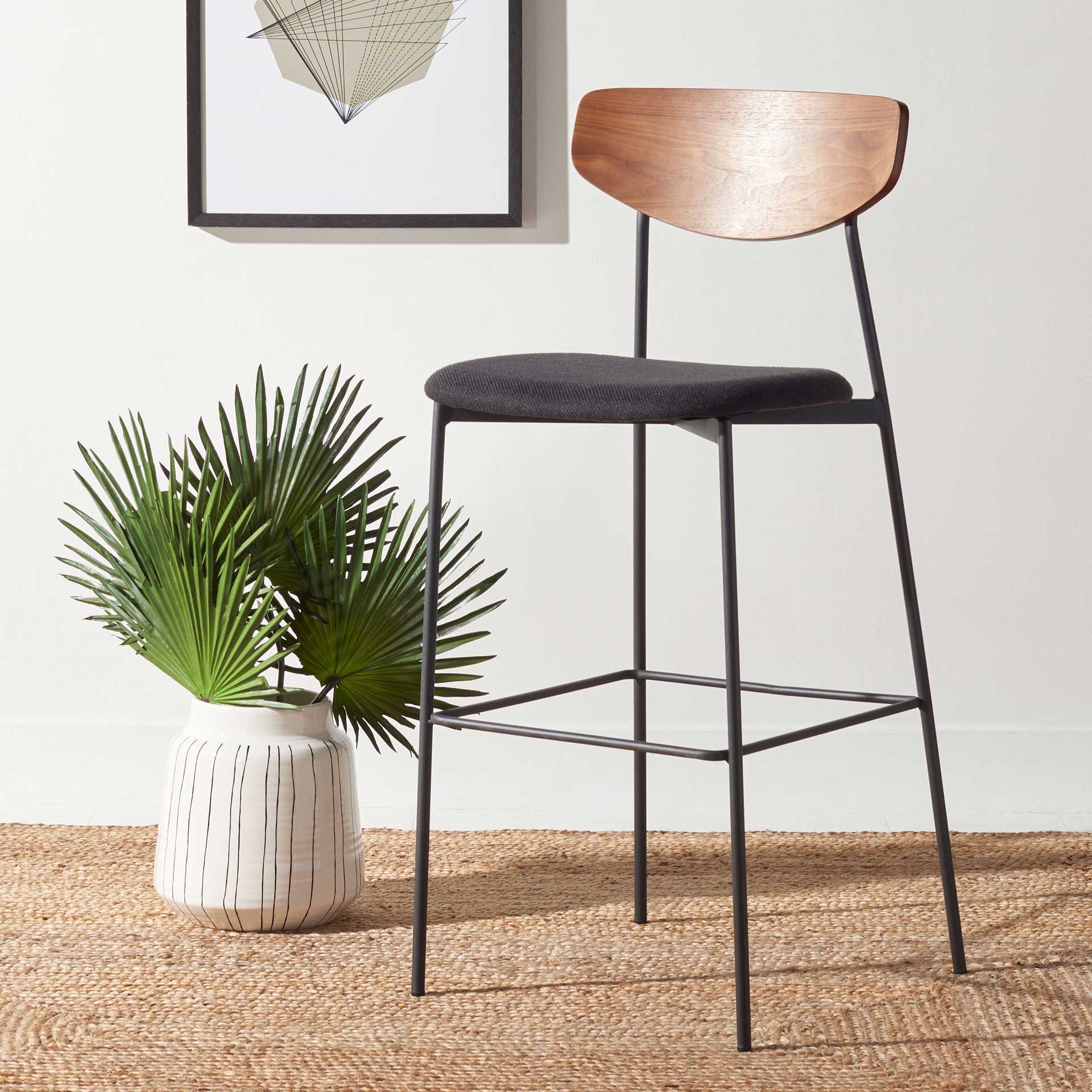 Ryne Bar Stool Walnut/Black - Image 4