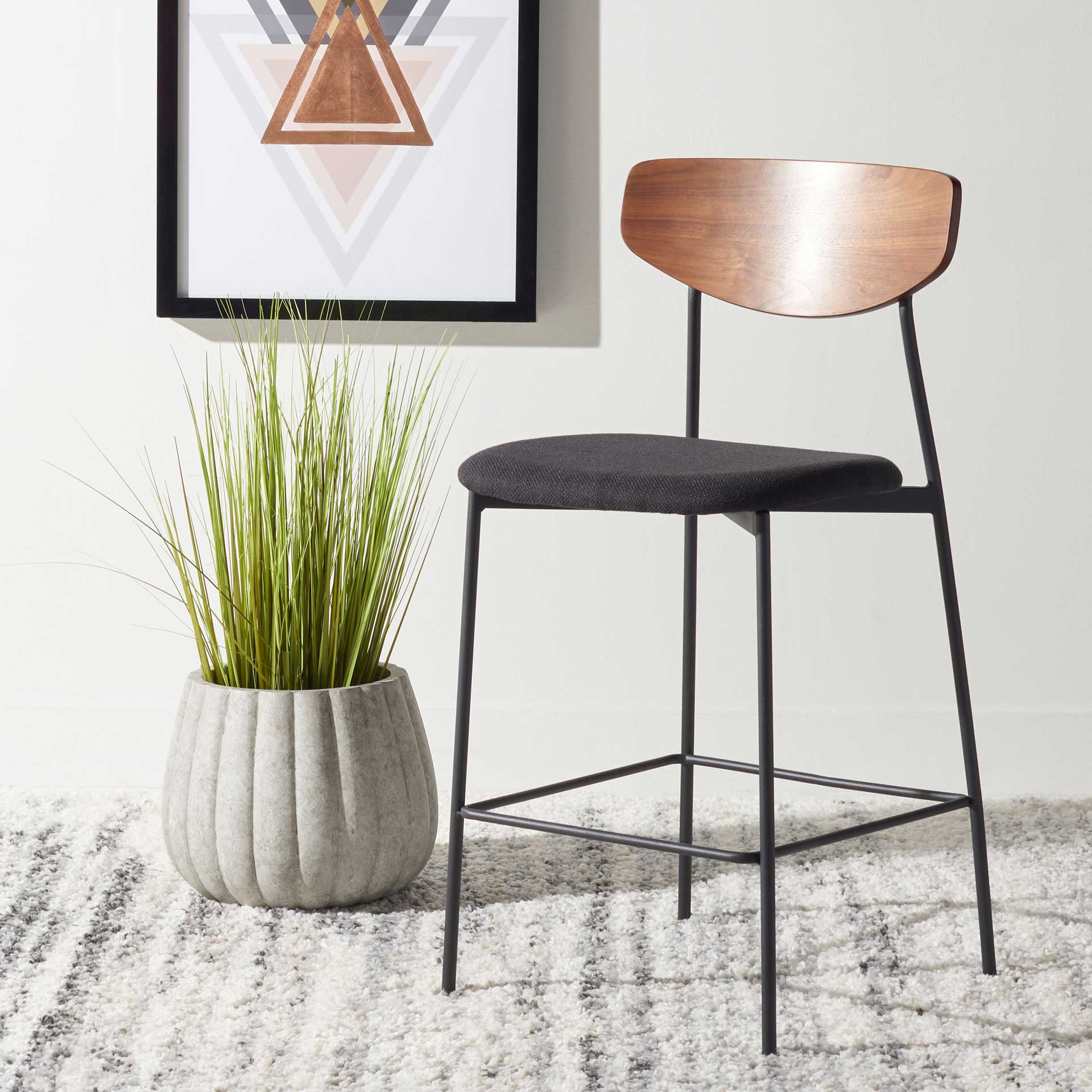 Ryne Bar Stool Walnut/Black - Image 8