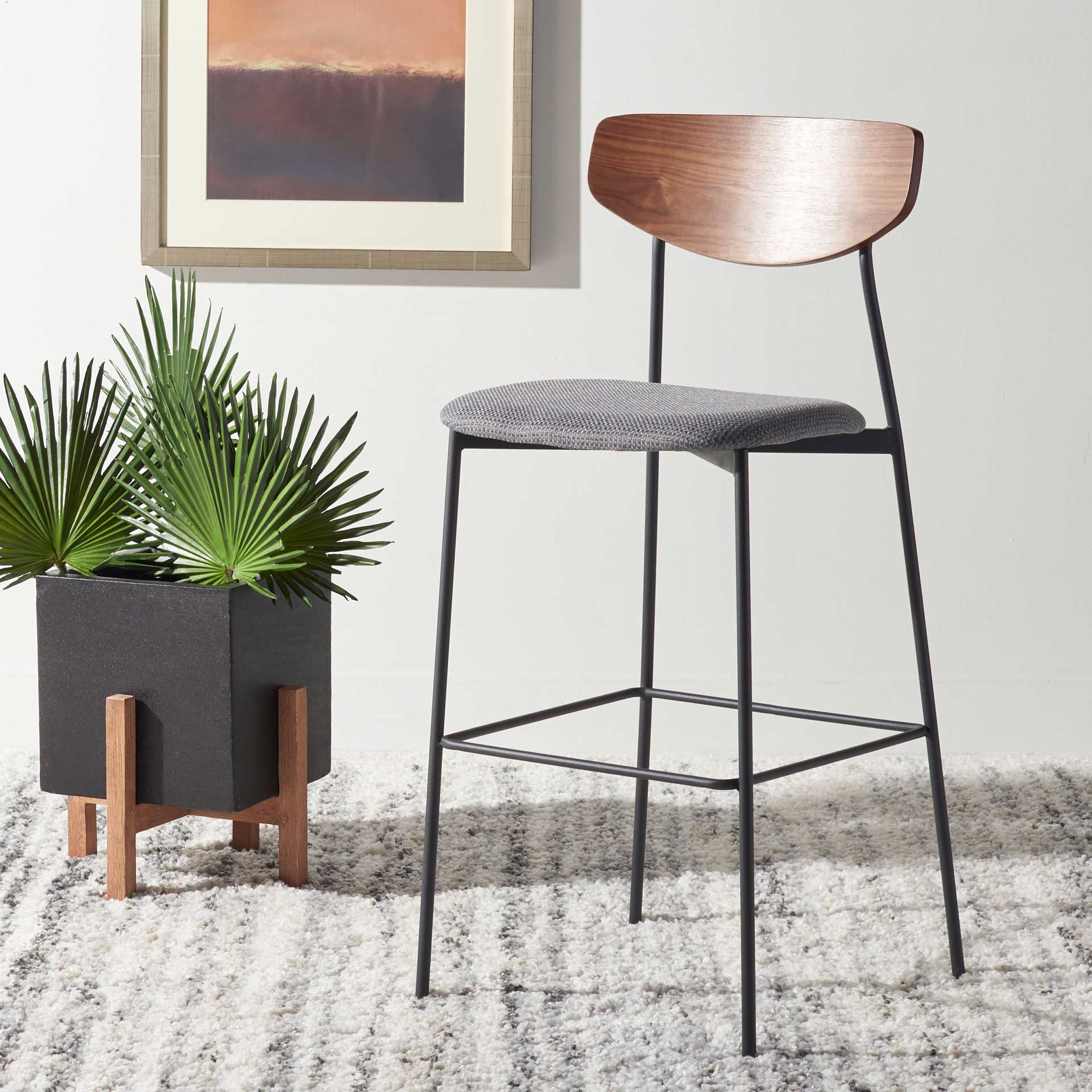 Ryne Bar Stool Walnut/Gray - Image 4