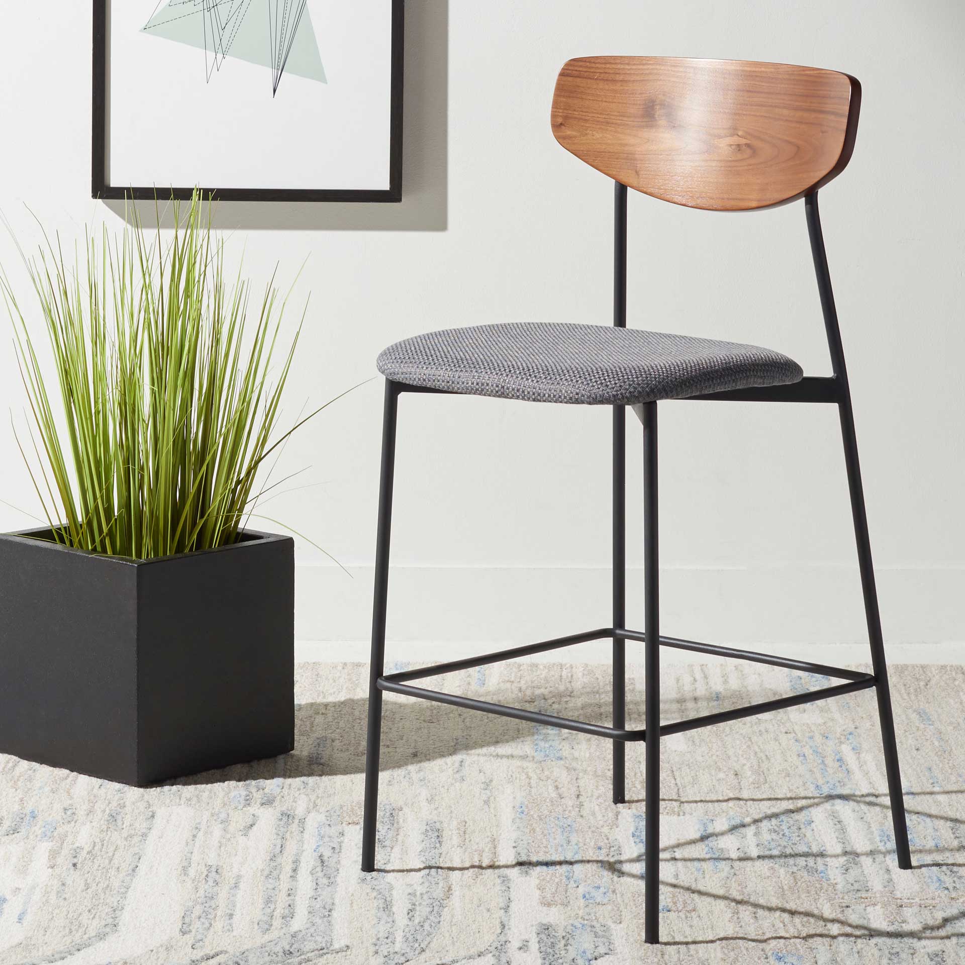 Ryne Bar Stool Walnut/Gray - Image 8