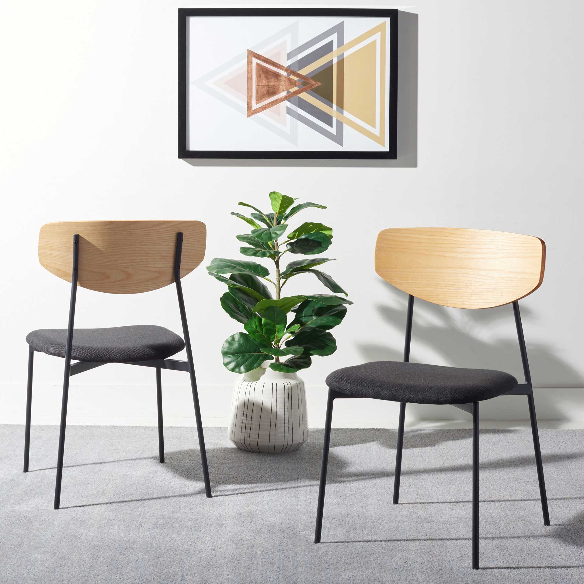 Ryne Dining Chair Oak/Black (Set of 2) - Image 5