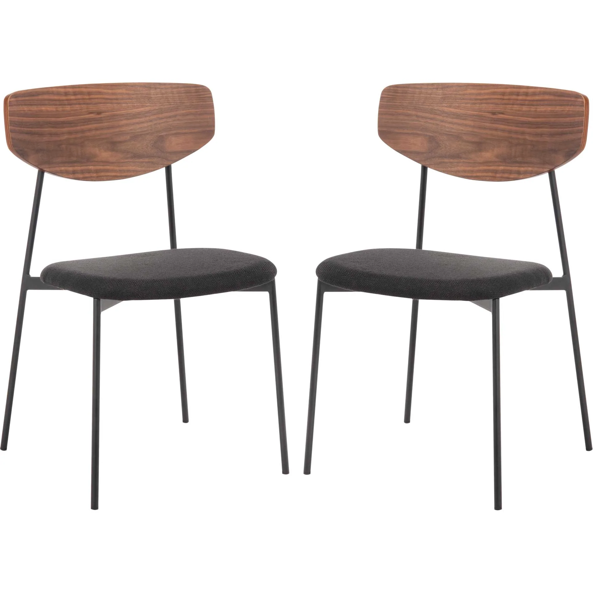 Ryne Dining Chair Walnut/Black (Set of 2) - Image 2