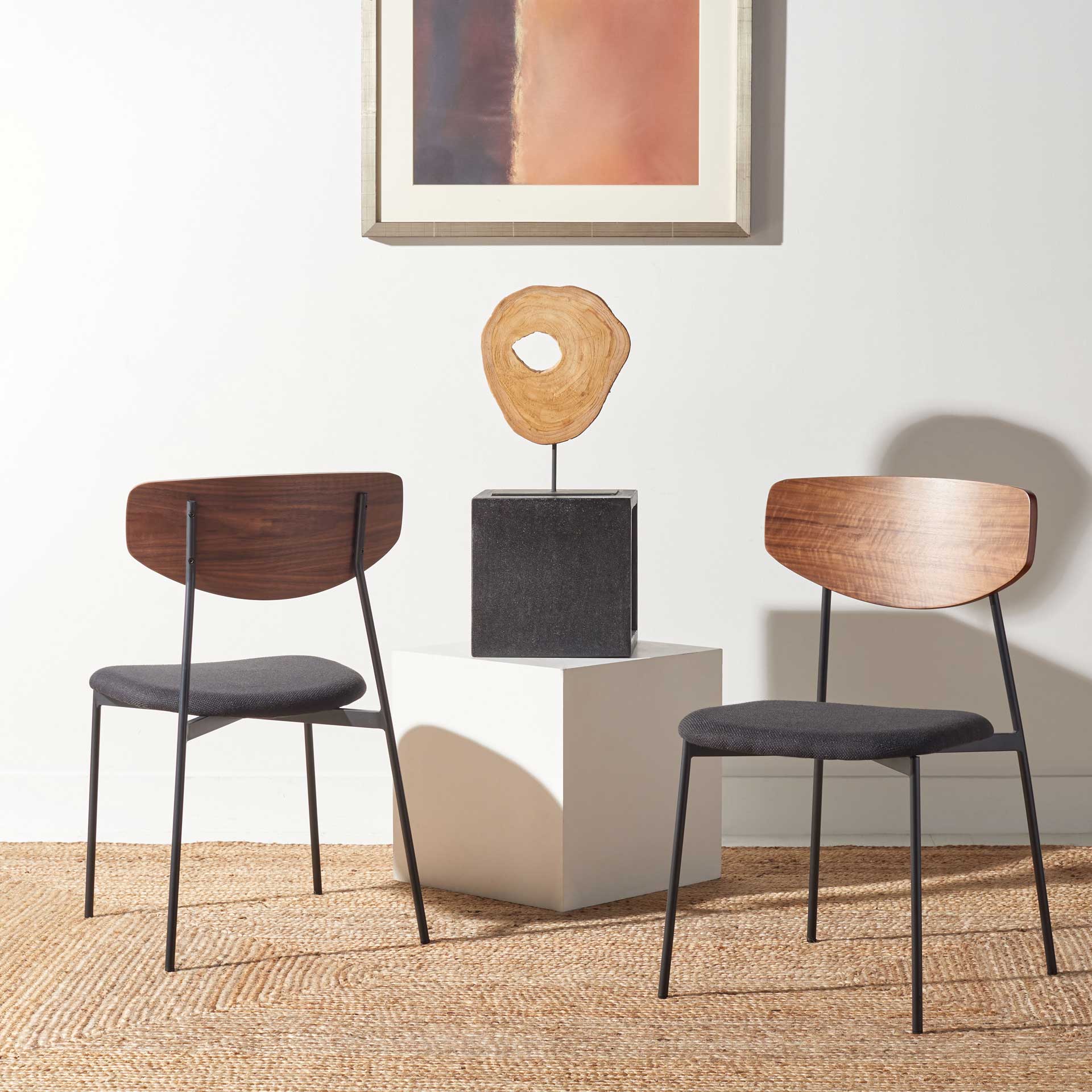 Ryne Dining Chair Walnut/Black (Set of 2) - Image 5