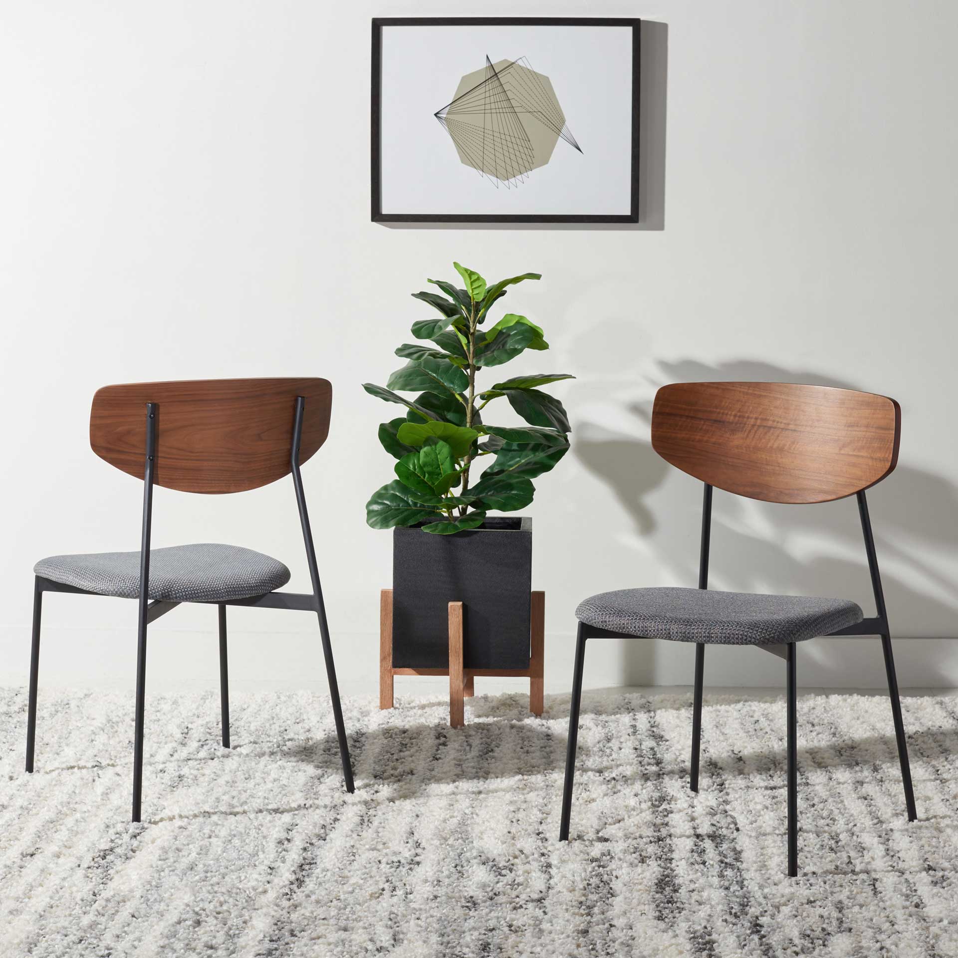 Ryne Dining Chair Walnut/Gray (Set of 2) - Image 5