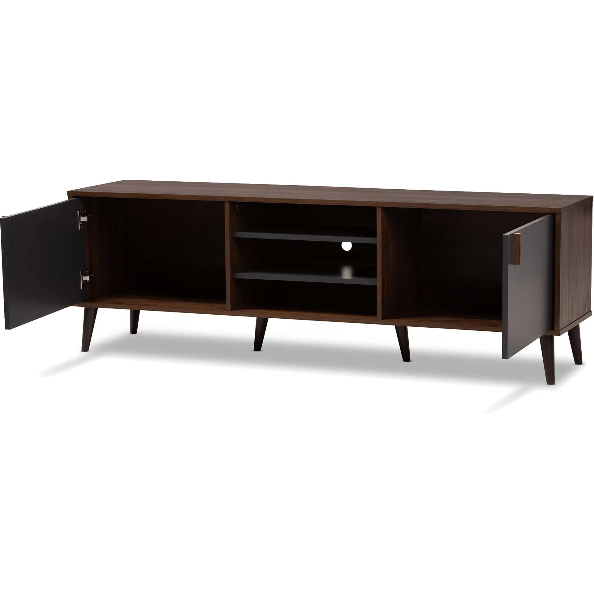 Sabastian TV Stand Walnut/Dark Gray - Image 4