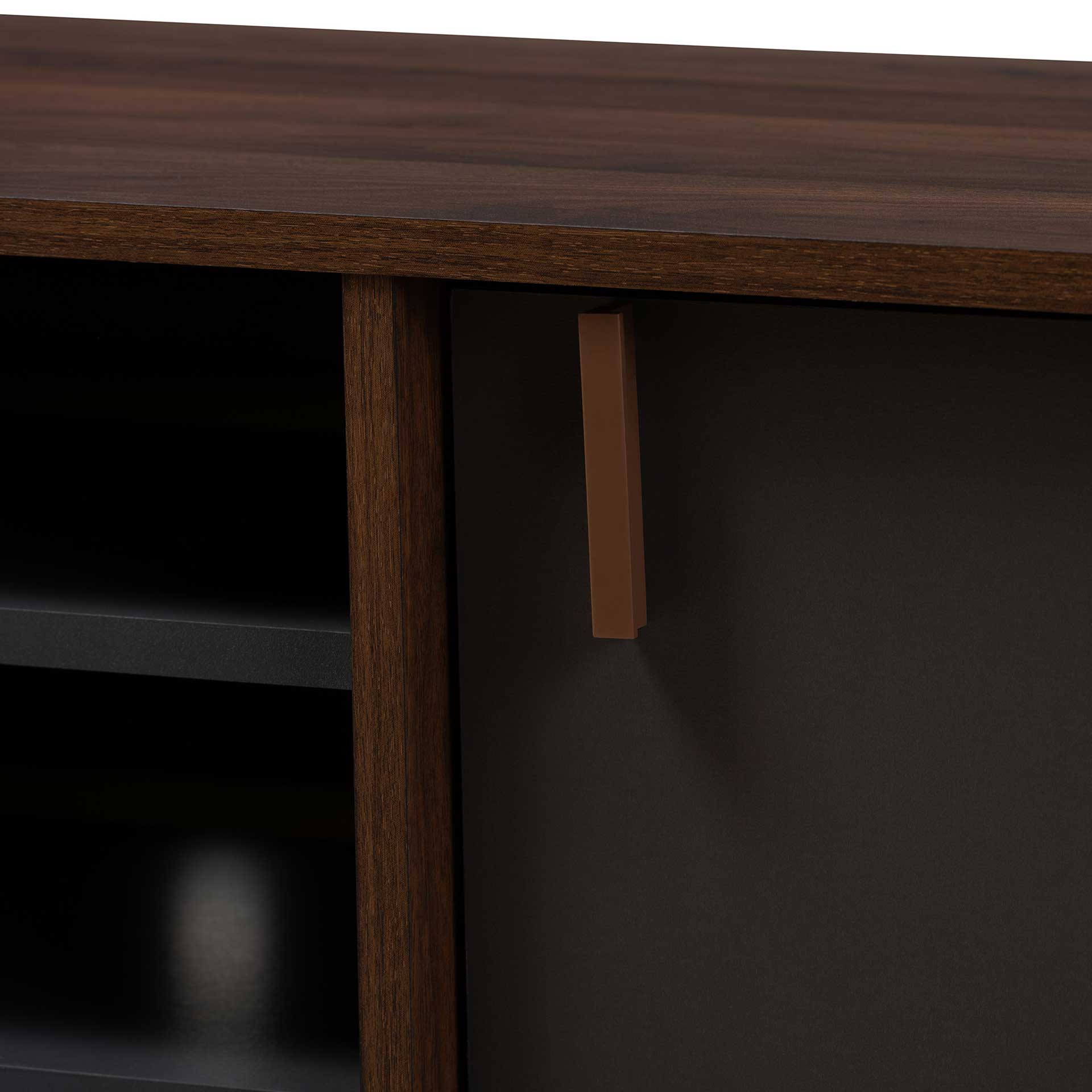 Sabastian TV Stand Walnut/Dark Gray - Image 5