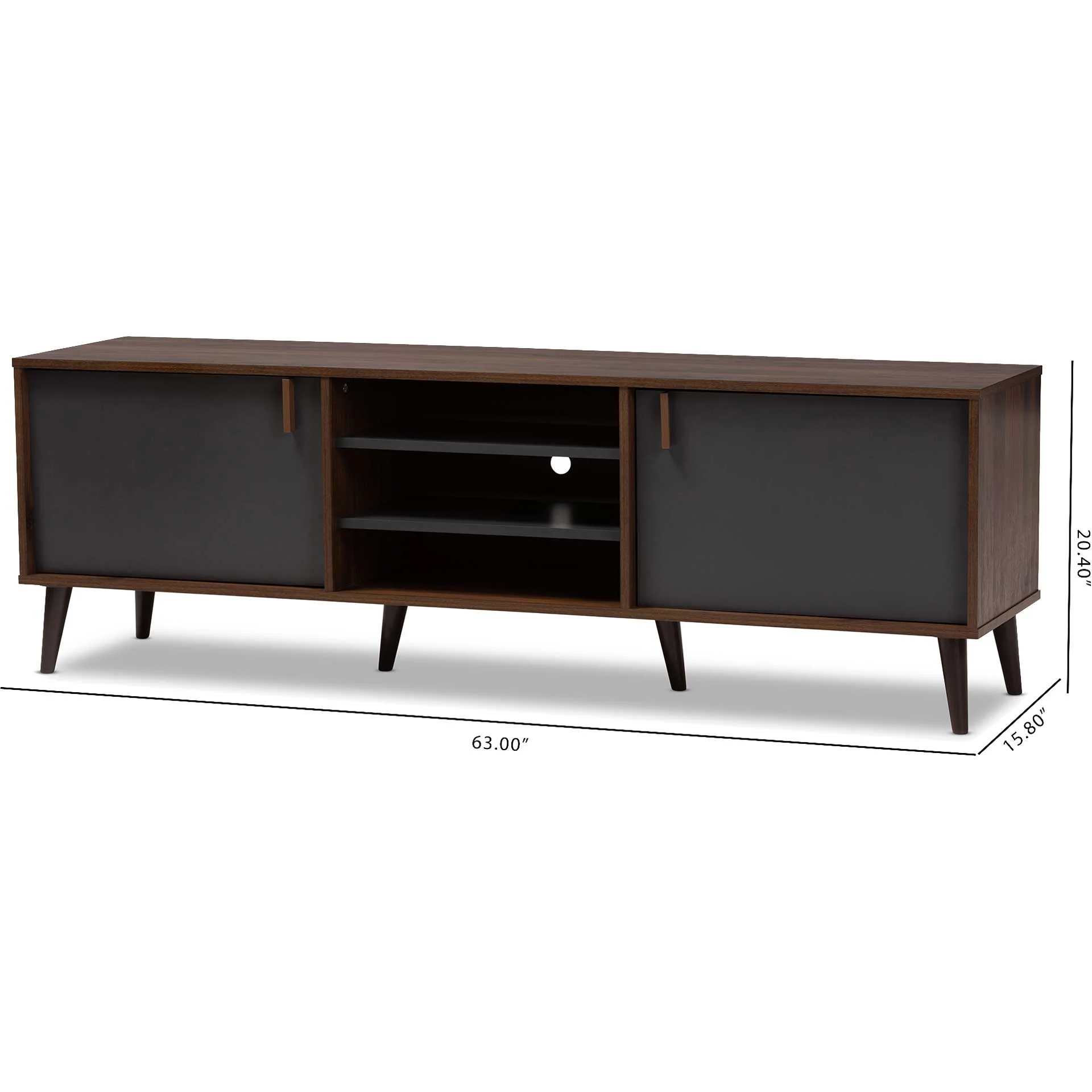 Sabastian TV Stand Walnut/Dark Gray - Image 7