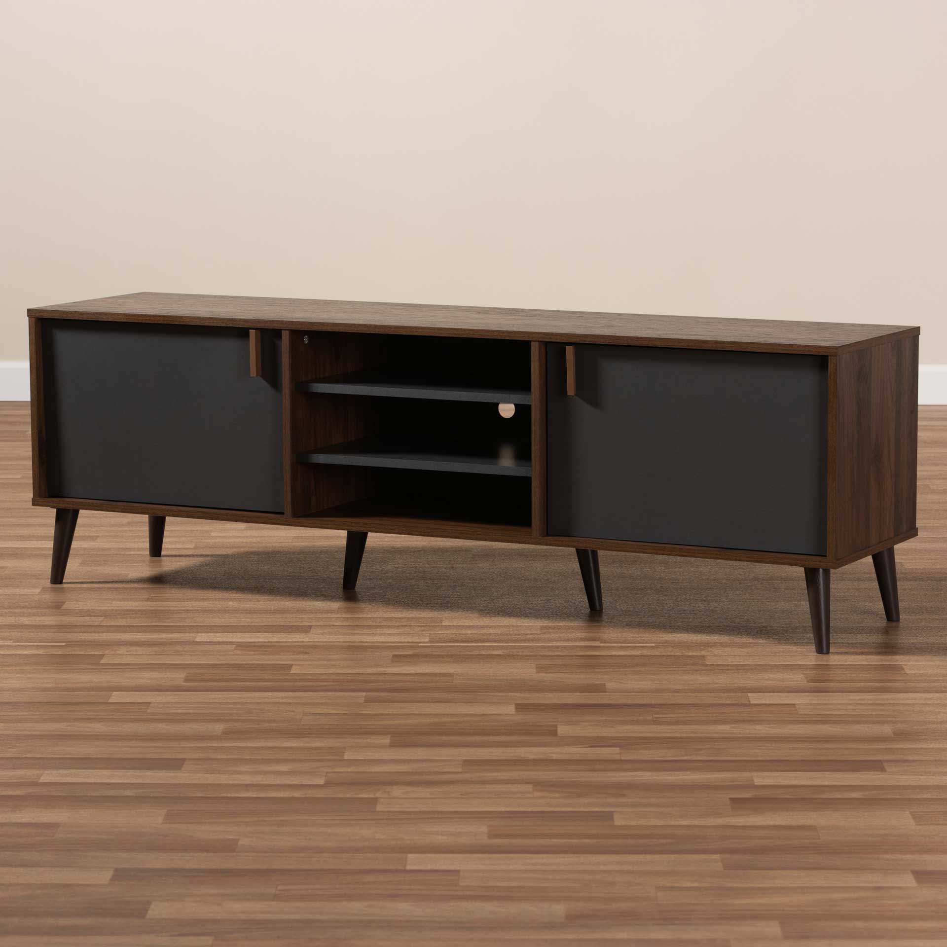 Sabastian TV Stand Walnut/Dark Gray - Image 8
