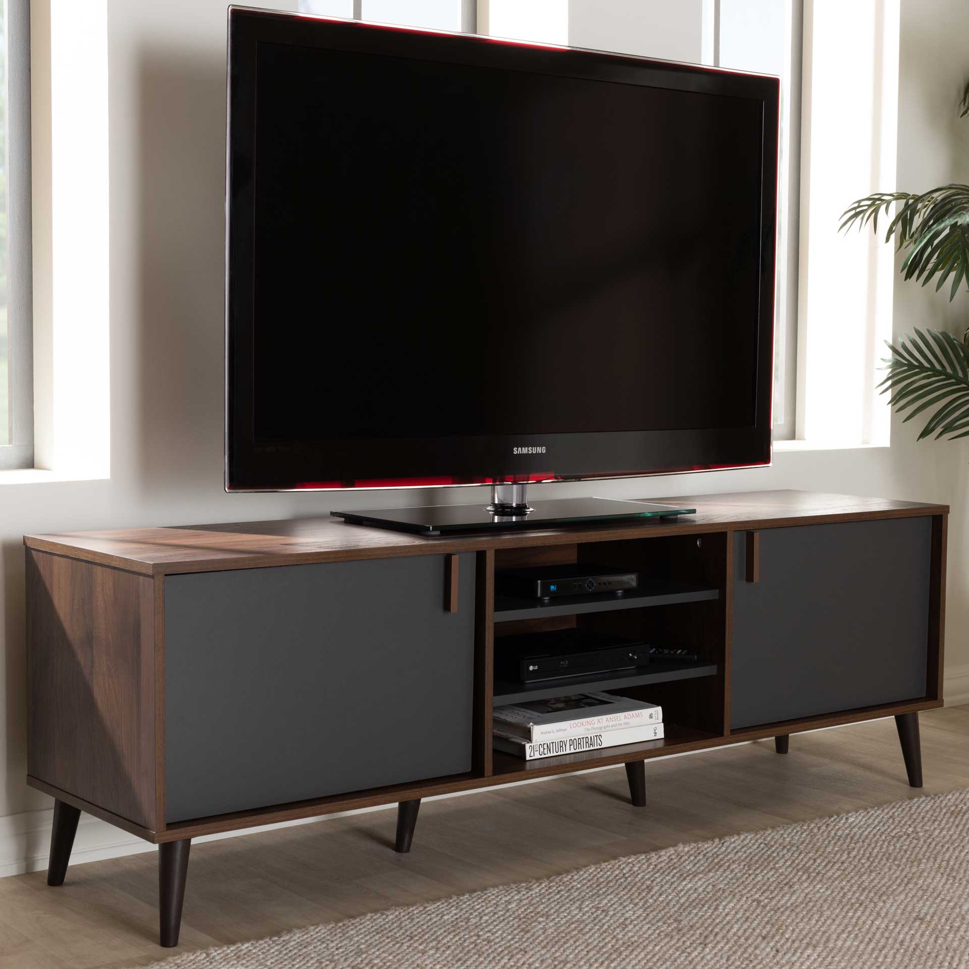 Sabastian TV Stand Walnut/Dark Gray - Image 9