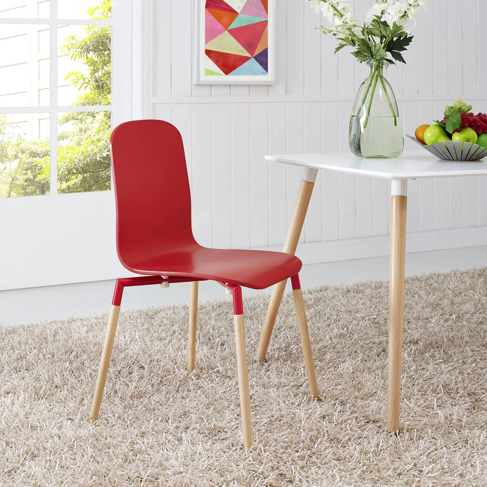 Sabin Wood Chair Red - Image 4