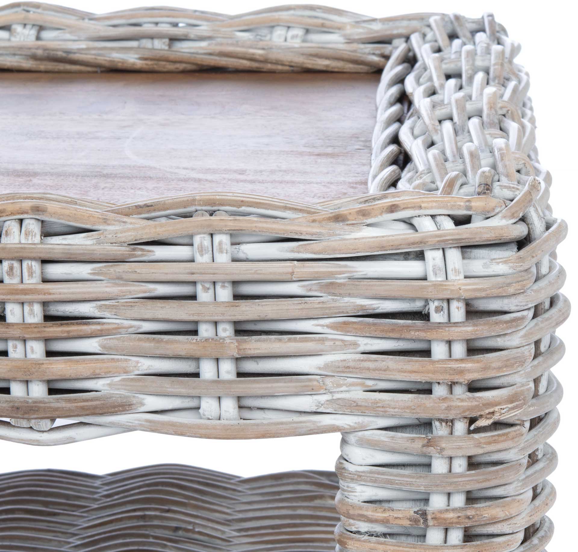 Sabine Rattan Coffee Table Gray White Wash/Natural - Image 4