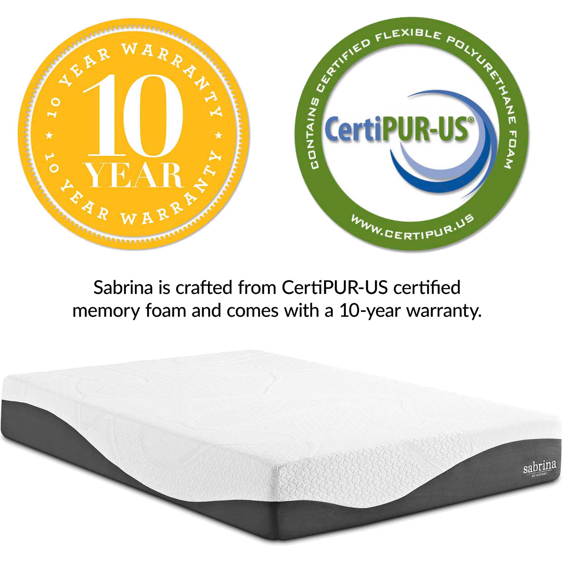 Sabrina 12" Memory Foam Mattress White - Image 4