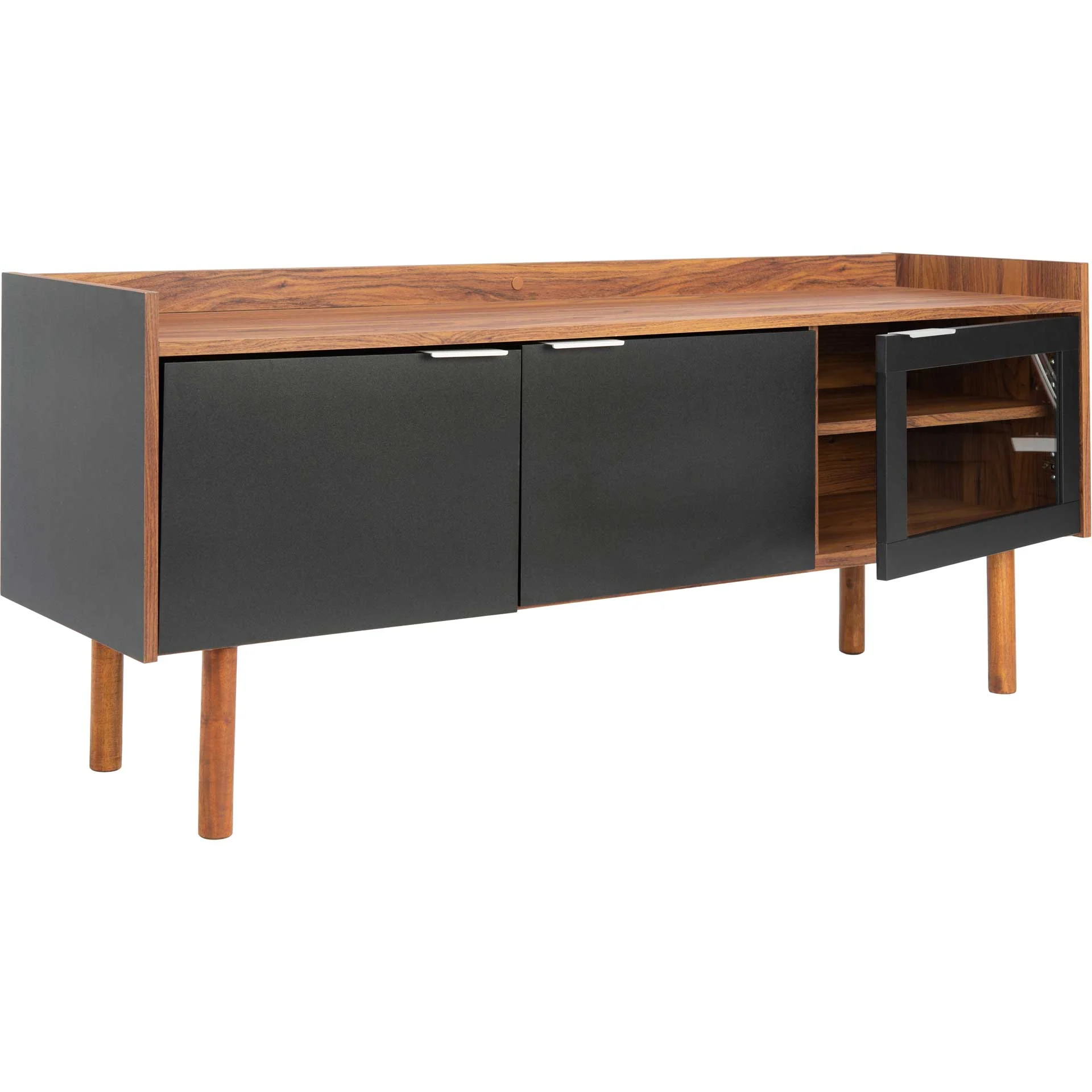Sade 2 Shelf Media Stand Walnut/Black - Image 2