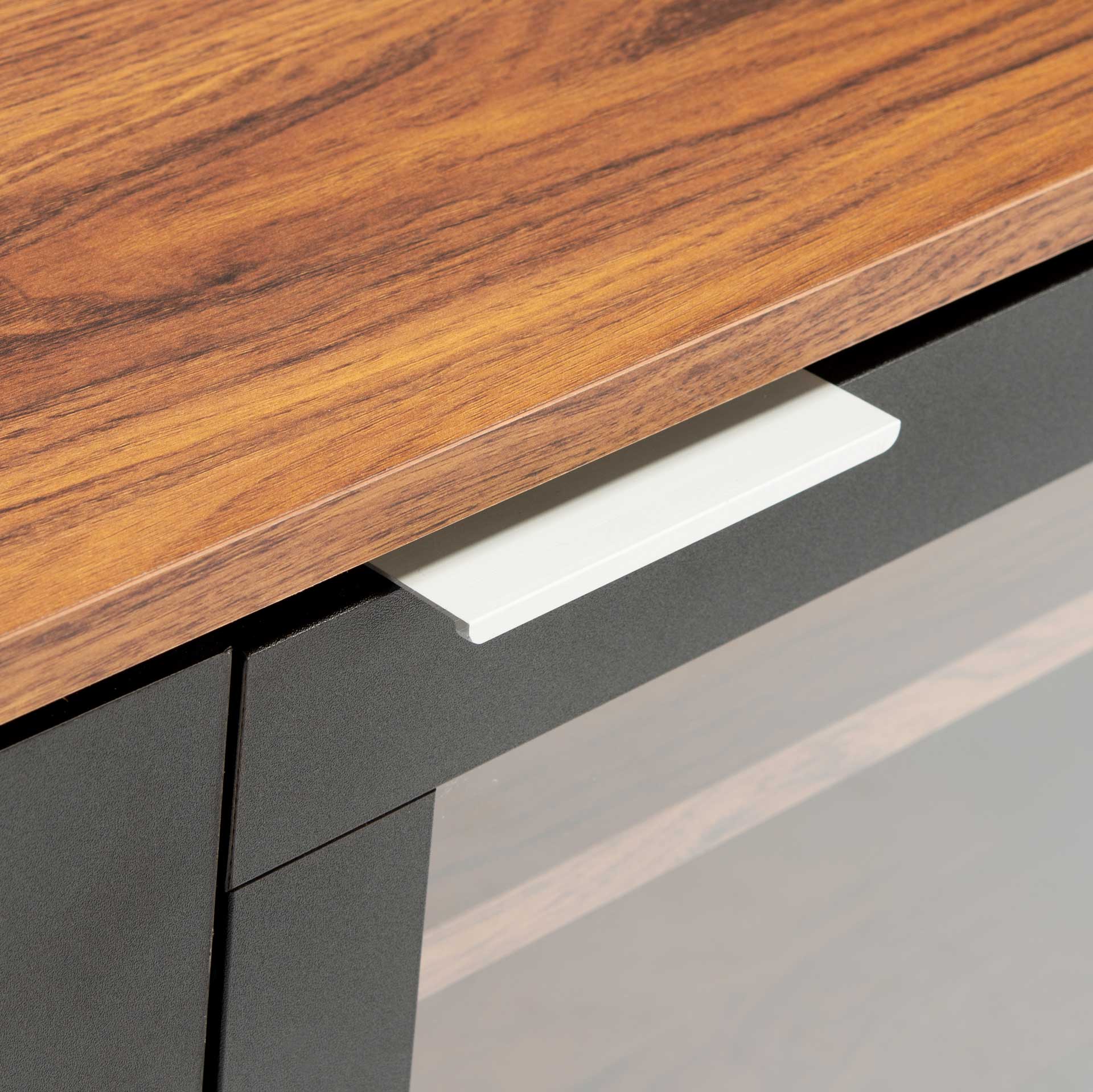 Sade 2 Shelf Media Stand Walnut/Black - Image 5