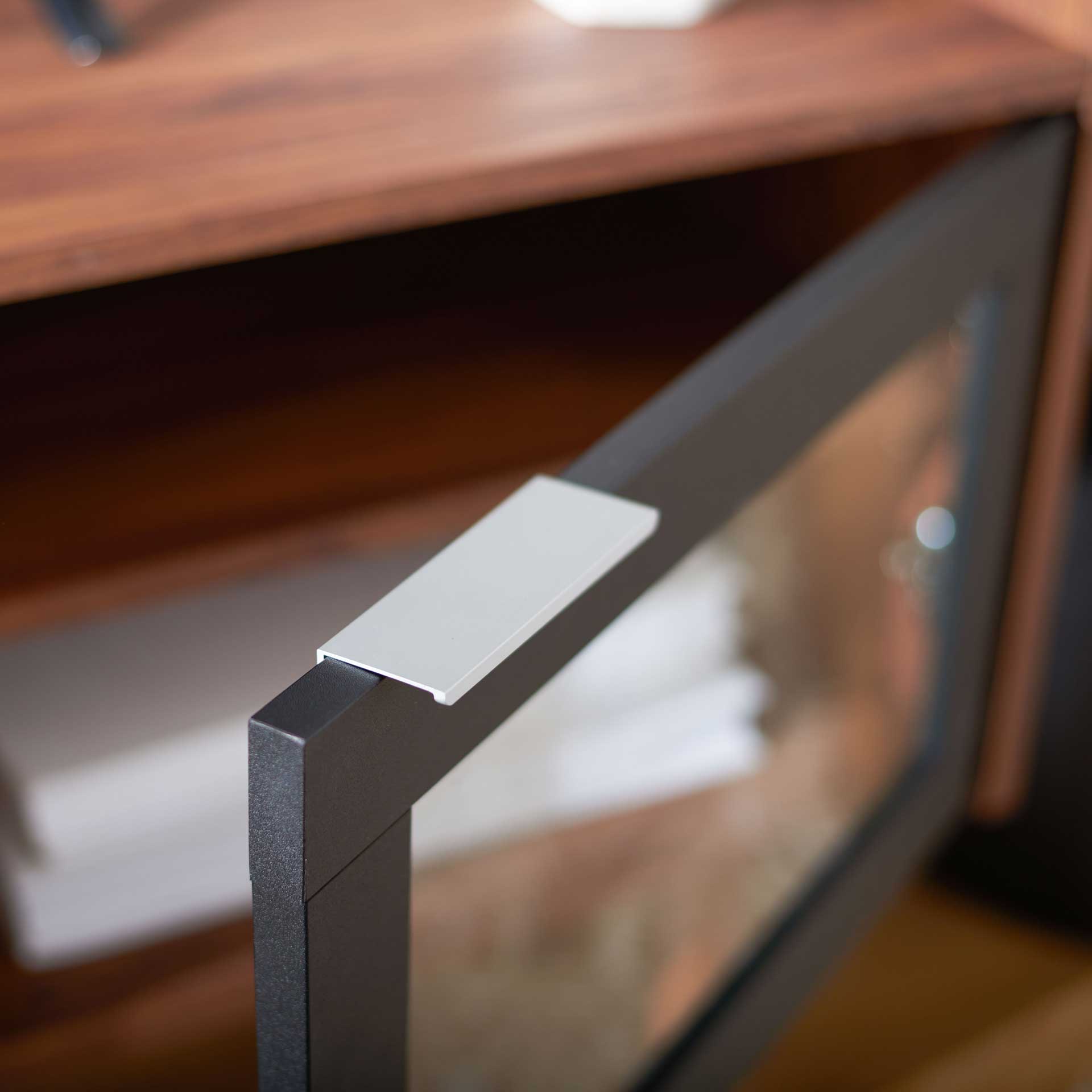 Sade 2 Shelf Media Stand Walnut/Black - Image 6