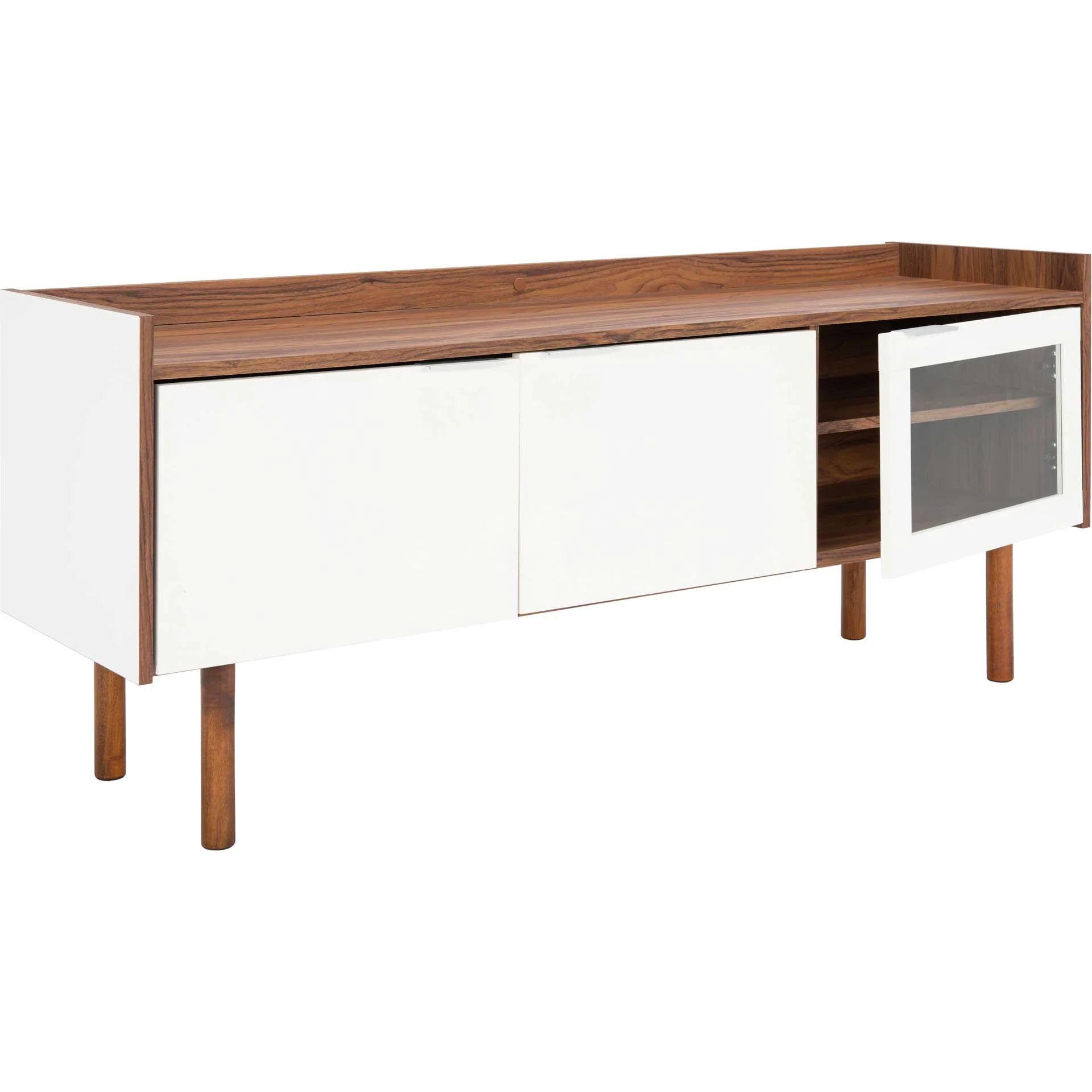 Sade 2 Shelf Media Stand Walnut/White - Image 2