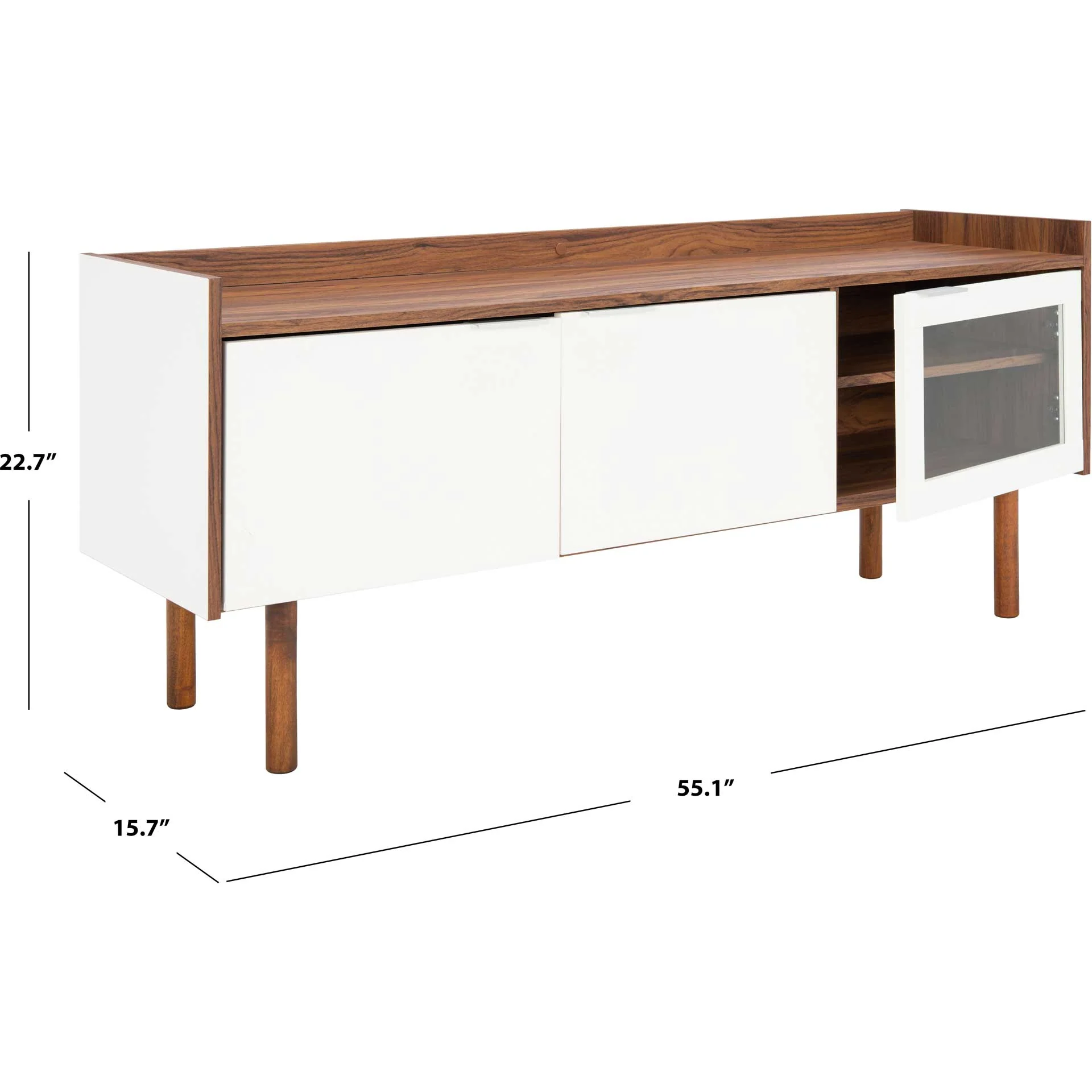 Sade 2 Shelf Media Stand Walnut/White - Image 8