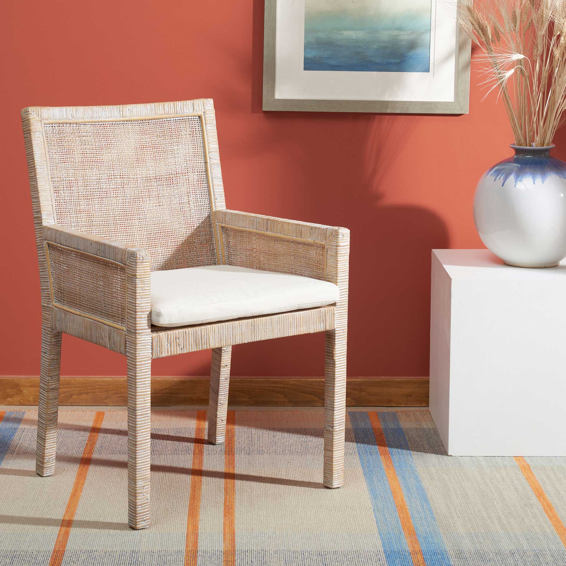 Saffron Accent Chair With Cushion Gray White Wash - Image 6