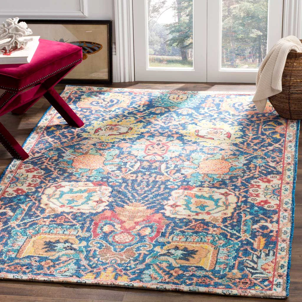 Saffron Blue/Orange Area Rug - Image 4
