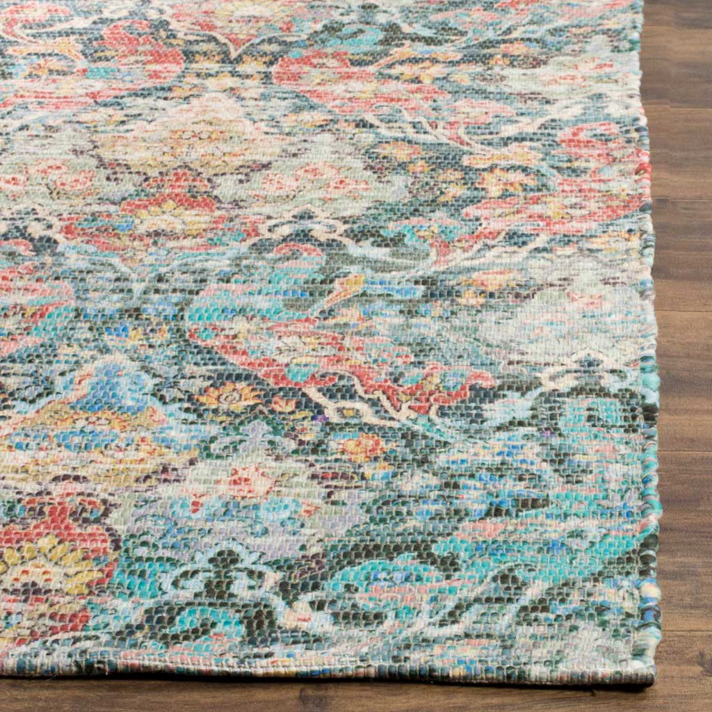 Saffron Coral/Aqua Area Rug - Image 2