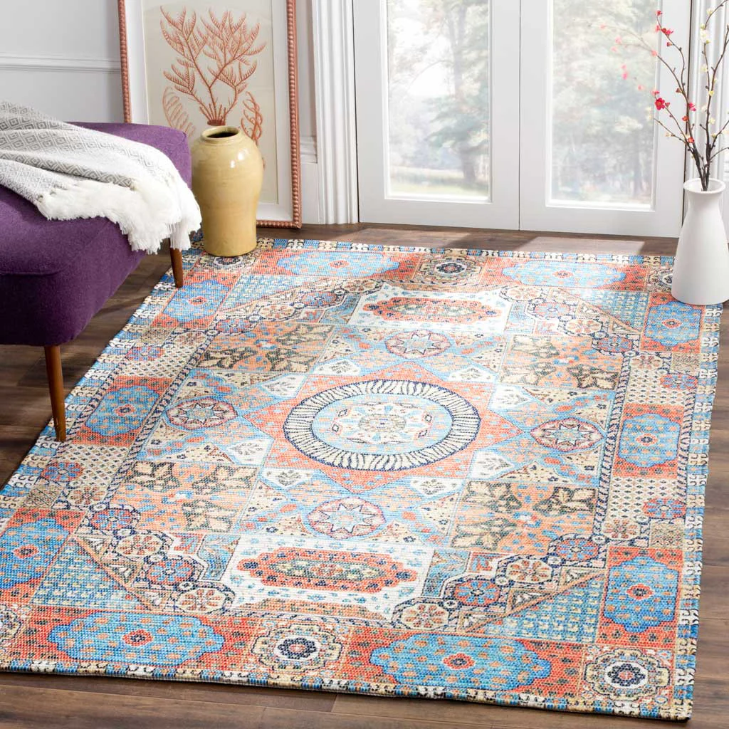 Saffron Orange/Blue Area Rug - Image 4