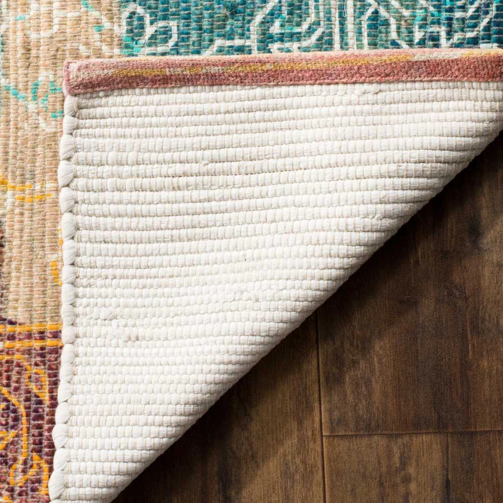 Saffron Patch Coral/Aqua Area Rug - Image 3