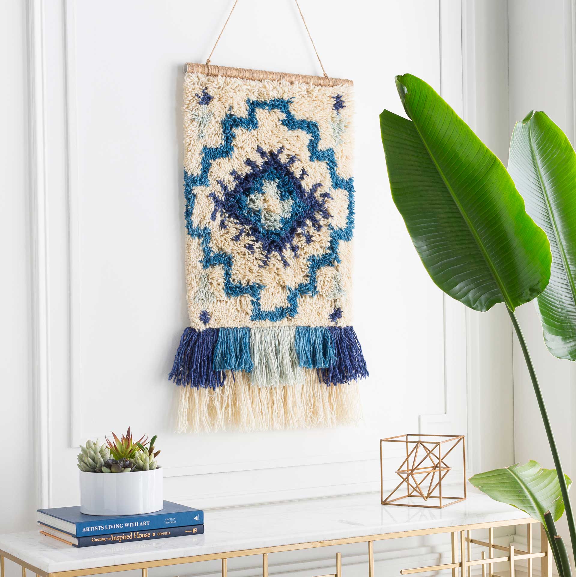 Safura Wall Hanging Denim/Sky Blue/Cream - Image 3
