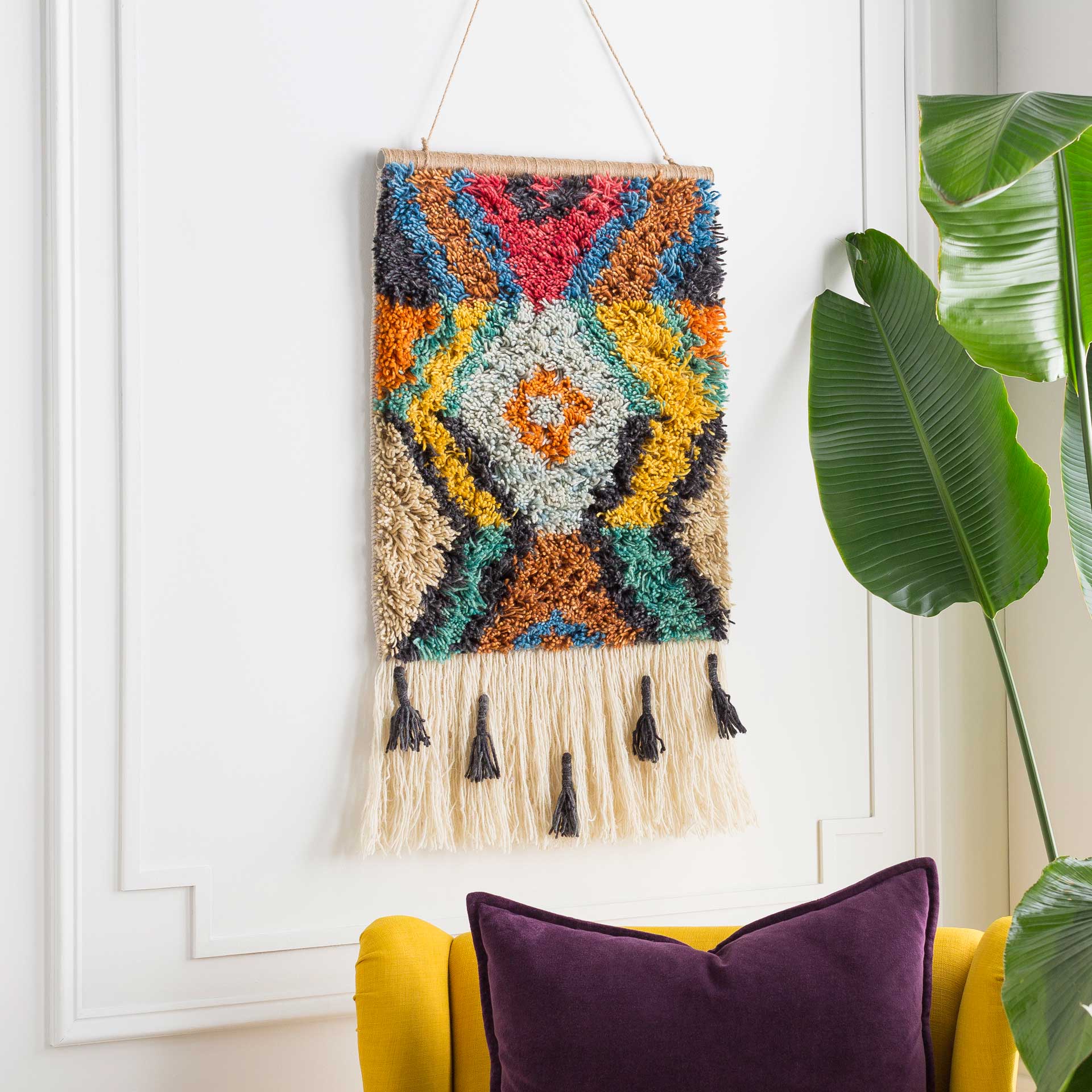 Safura Wall Hanging Saffron/Sea Foam/Bright Orange - Image 3