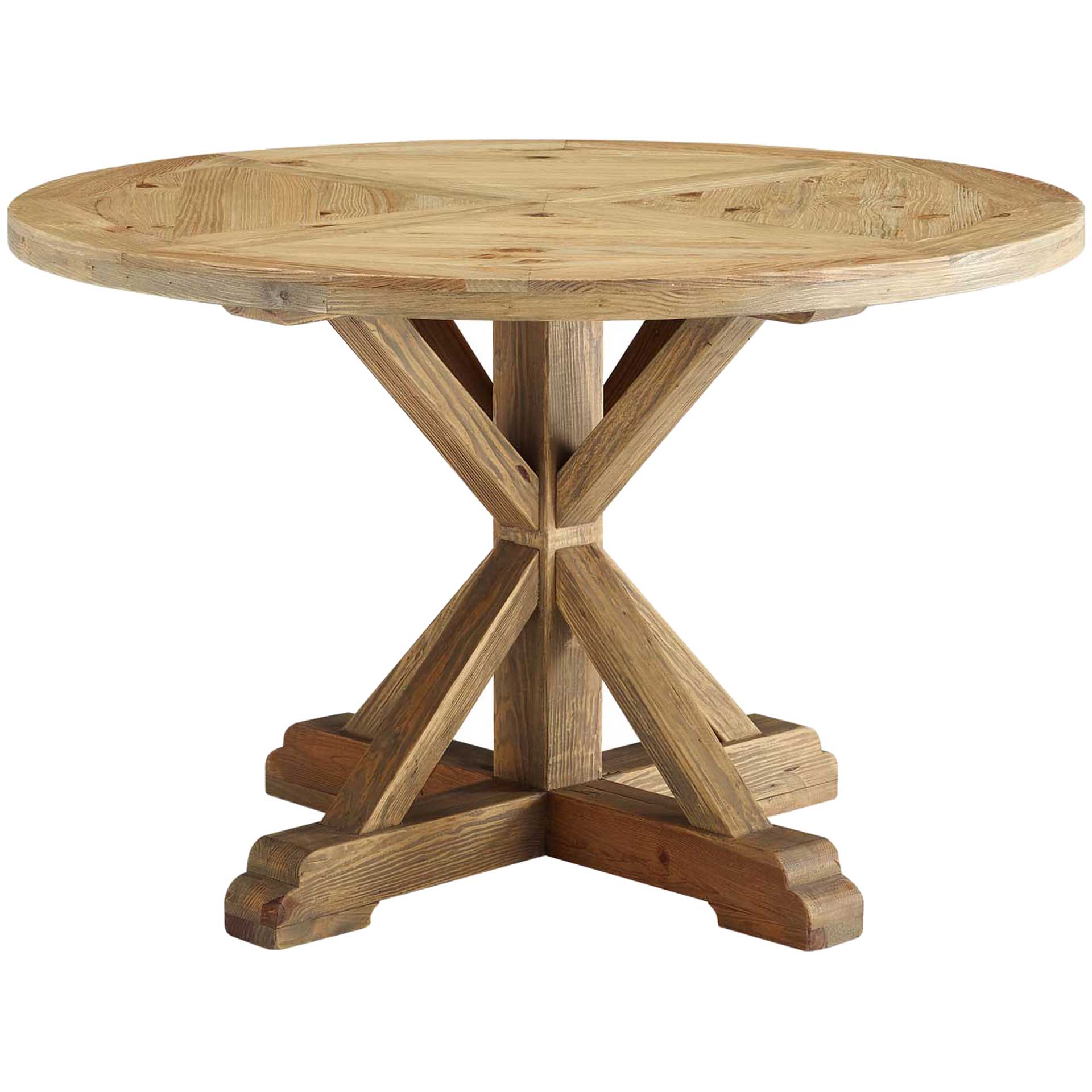Saga Round Pine Wood Dining Table Brown - Image 10