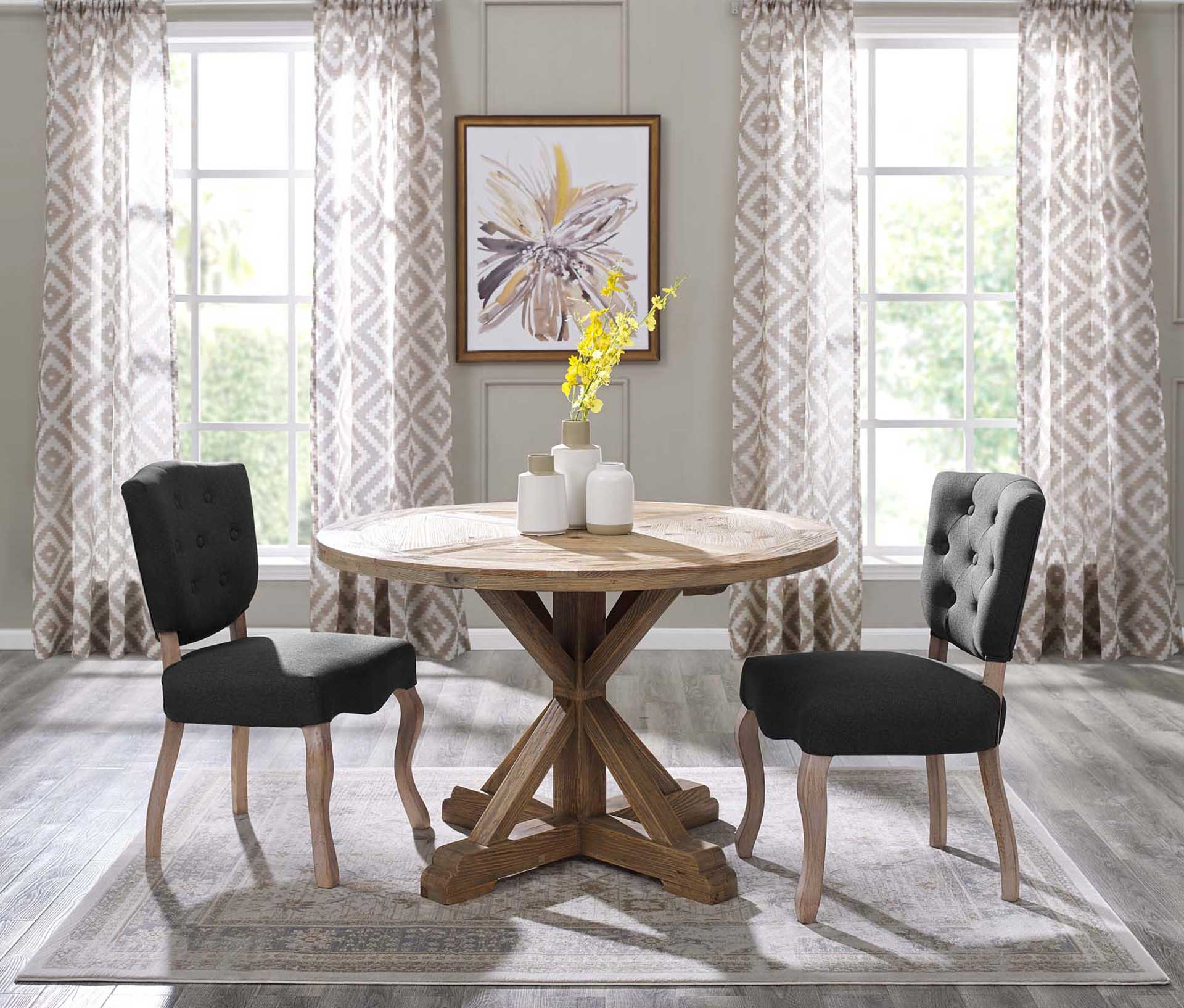 Saga Round Pine Wood Dining Table Brown - Image 13