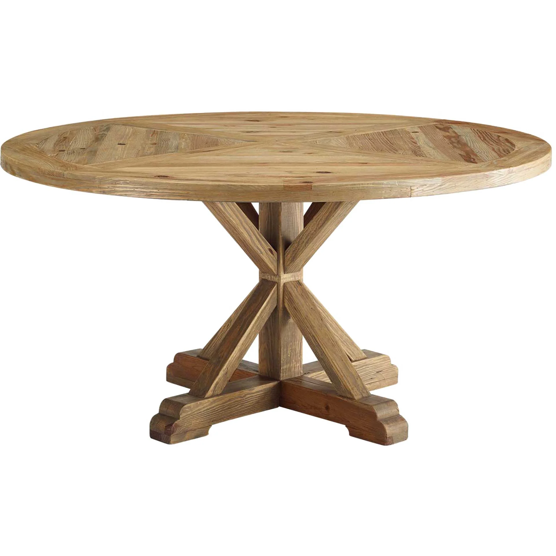Saga Round Pine Wood Dining Table Brown - Image 6