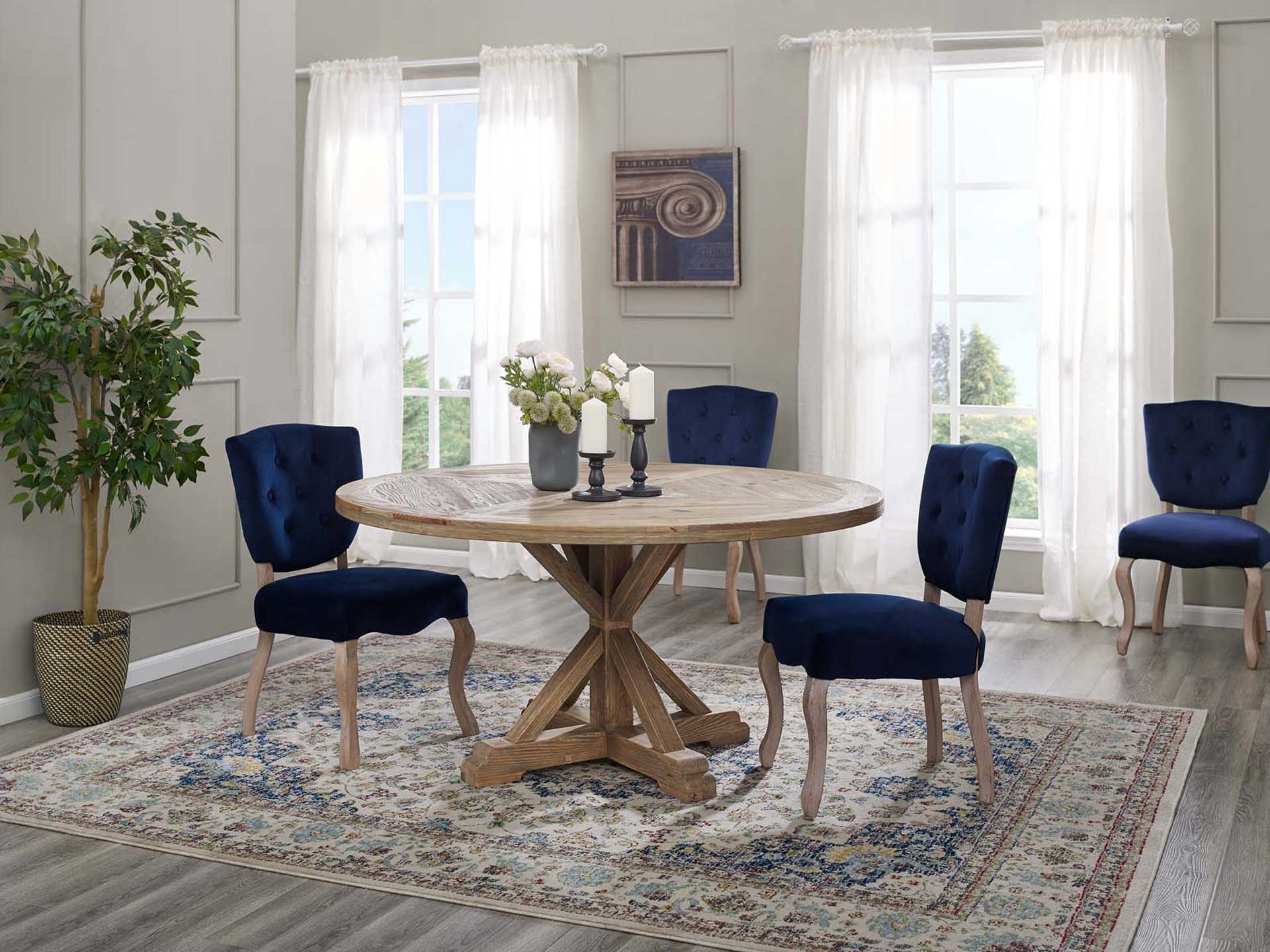 Saga Round Pine Wood Dining Table Brown - Image 9