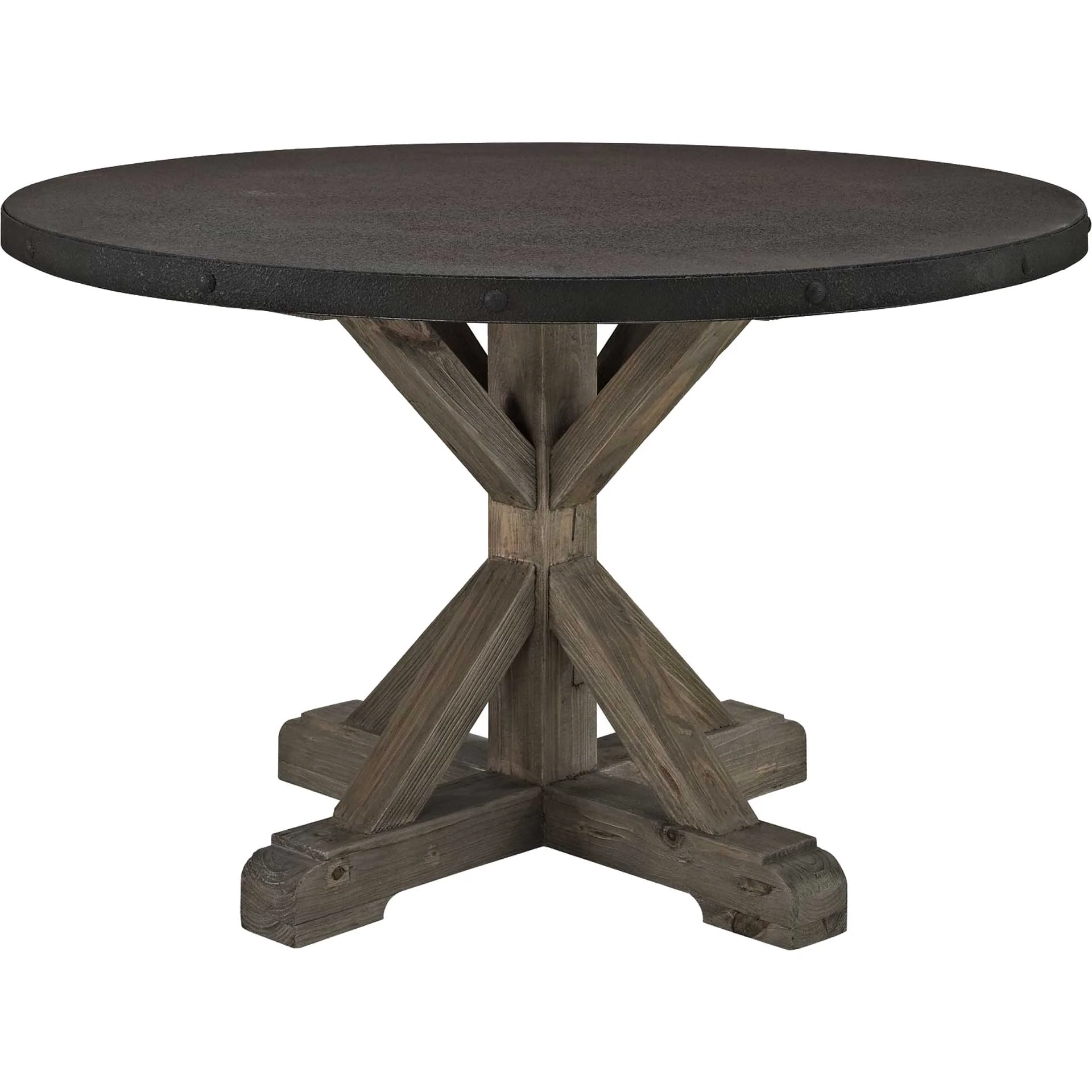Saga Wood Top Dining Table Brown - Image 2