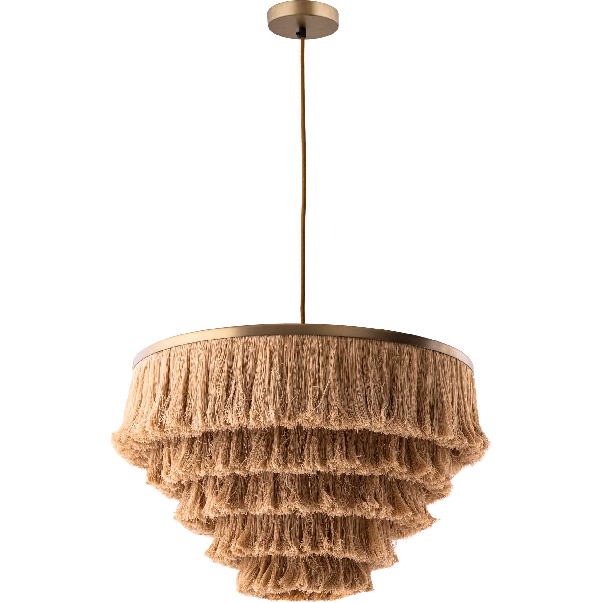 Salome Fringe Pendant Brass/Natural - Image 2