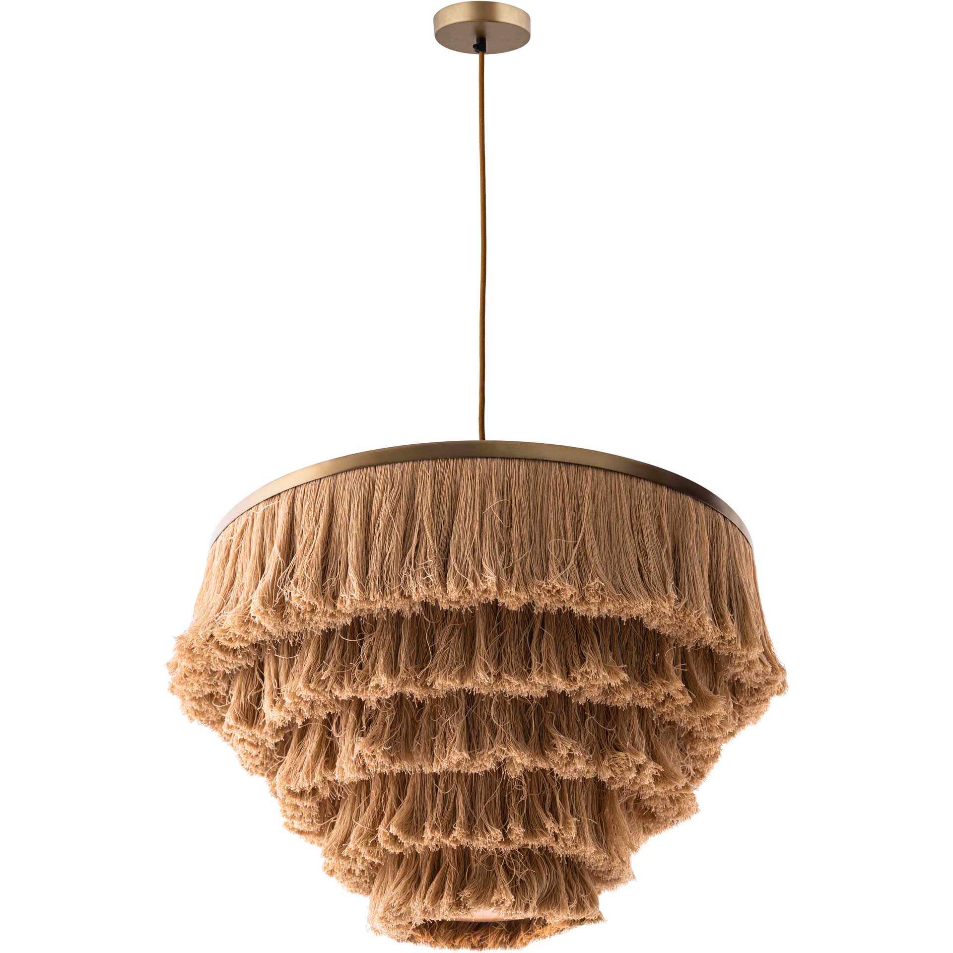 Salome Fringe Pendant Brass/Natural - Image 3