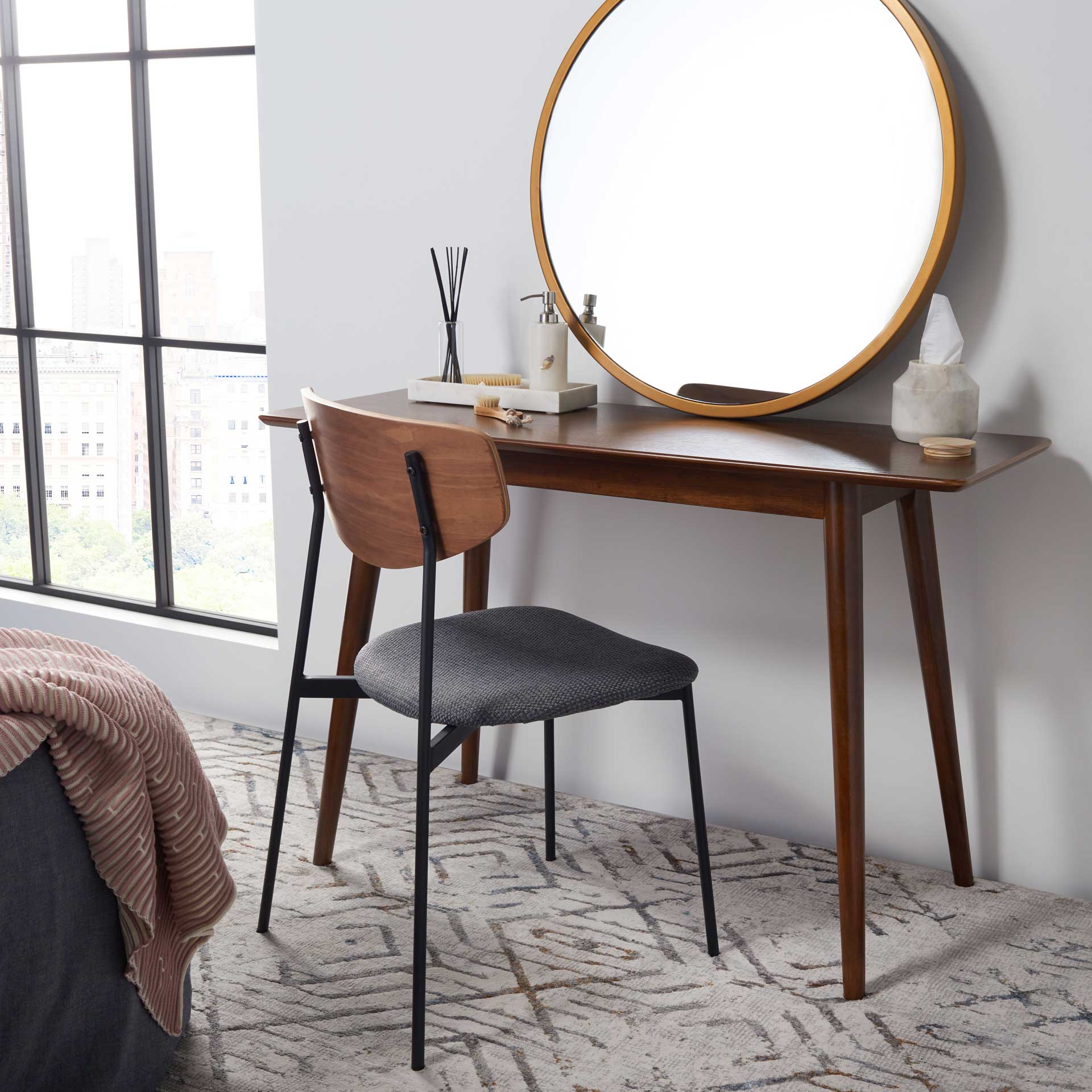 Salome Makeup Table Walnut - Image 4
