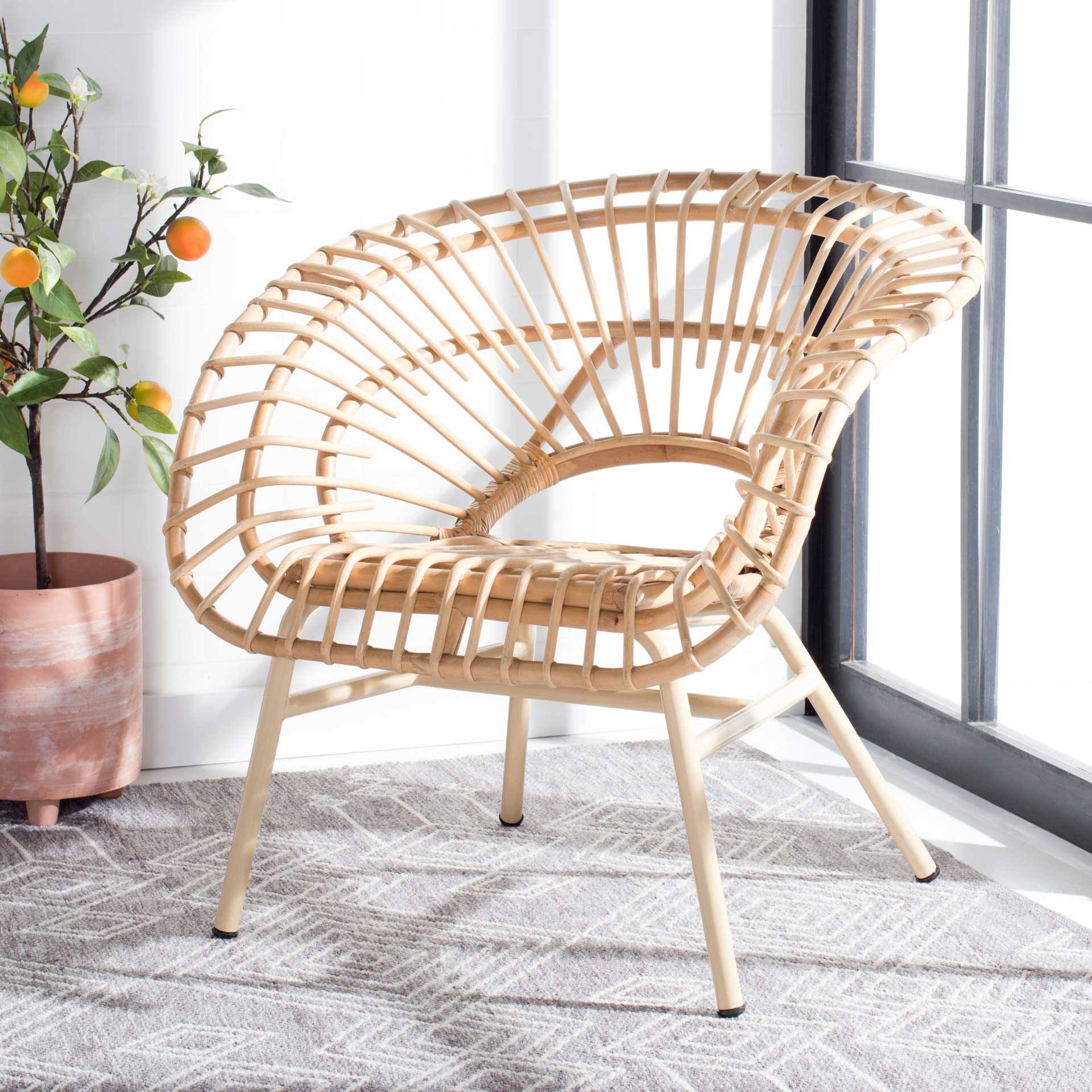 Sammi Rattan Accent Chair Natural/Cream - Image 4